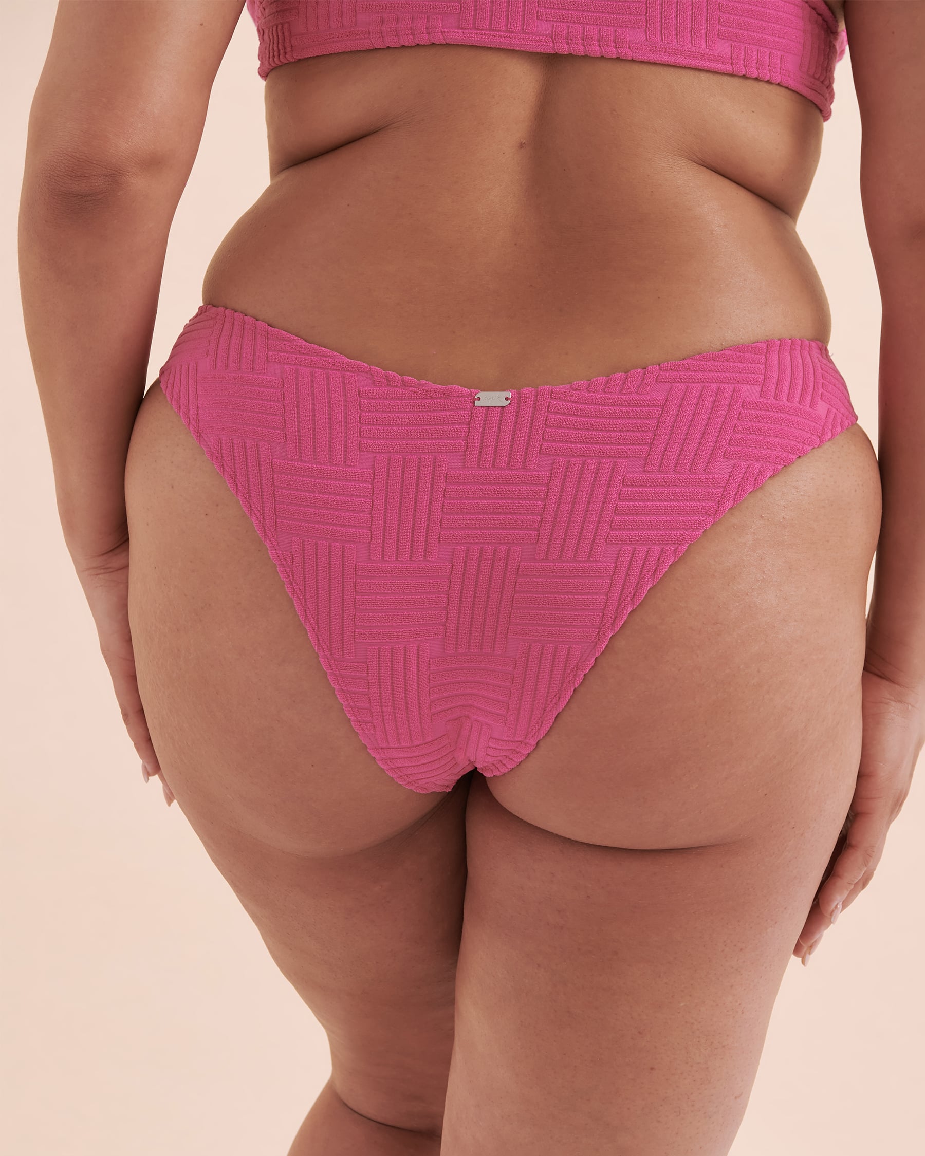 TROPIK Terry V-cut Thong Bikini Bottom Bright Pink 01300296 - View8