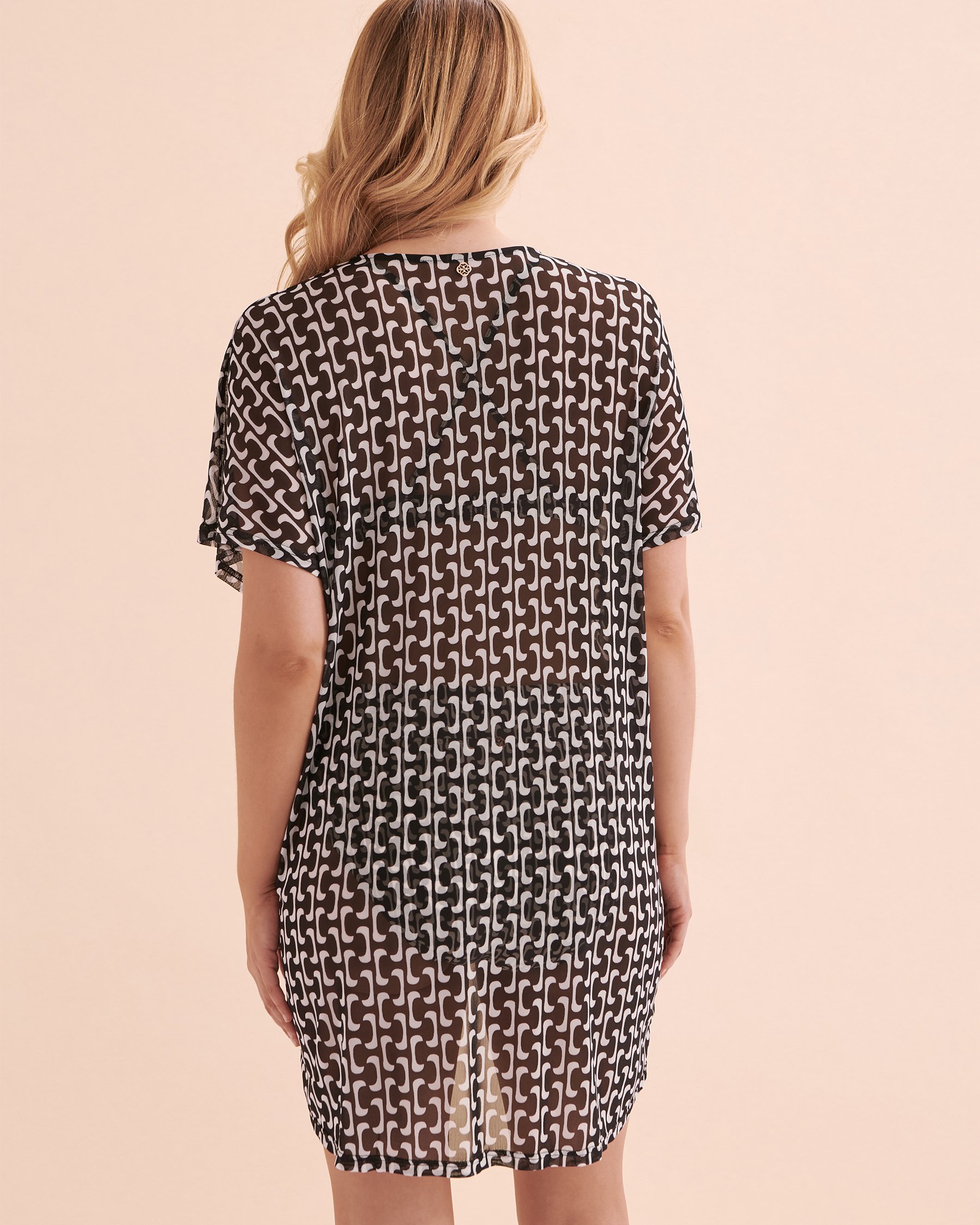 TURQUOISE COUTURE Caftan en résille Géométrique noir 02400036 - Voir6