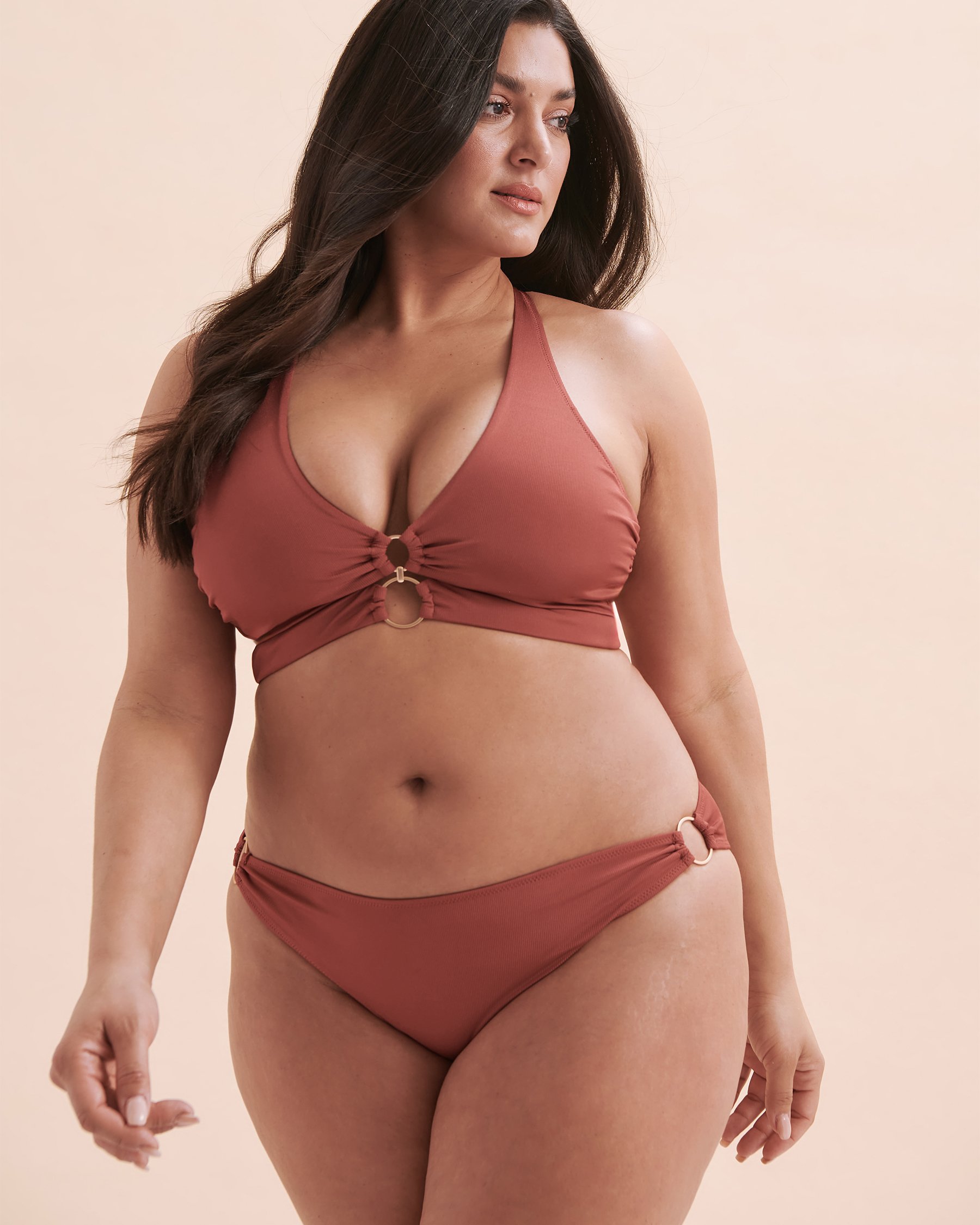 SANTEMARE Casablanca Ribbed Bikini Bottom Brown 01300313 - View11