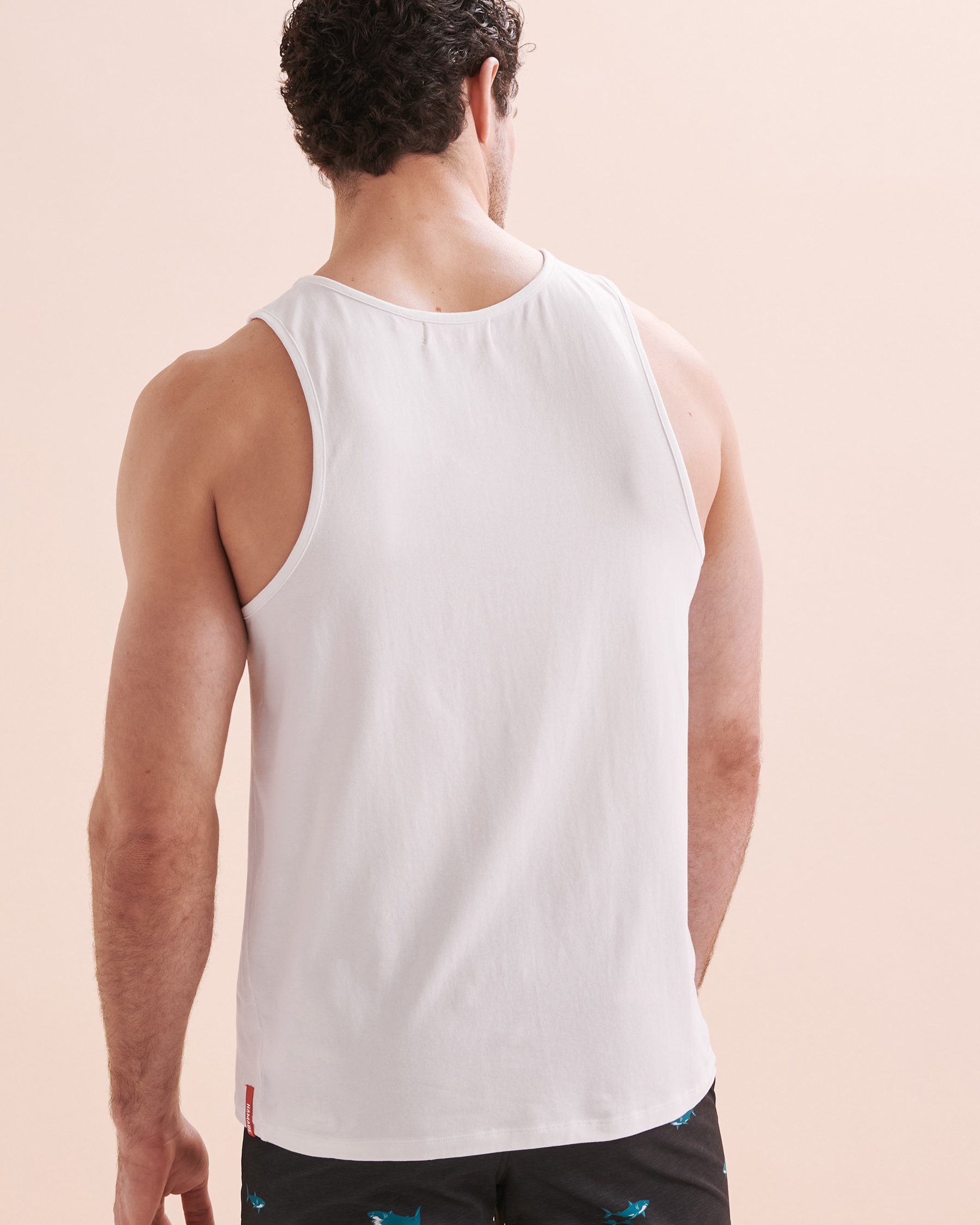 HAMABE Cotton Tank Top White 04100020 - View5