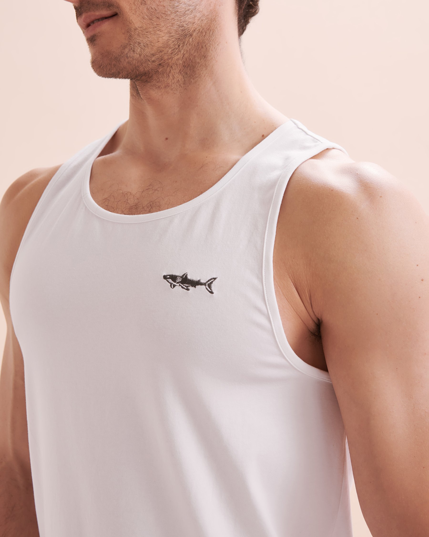 HAMABE Cotton Tank Top White 04100020 - View6
