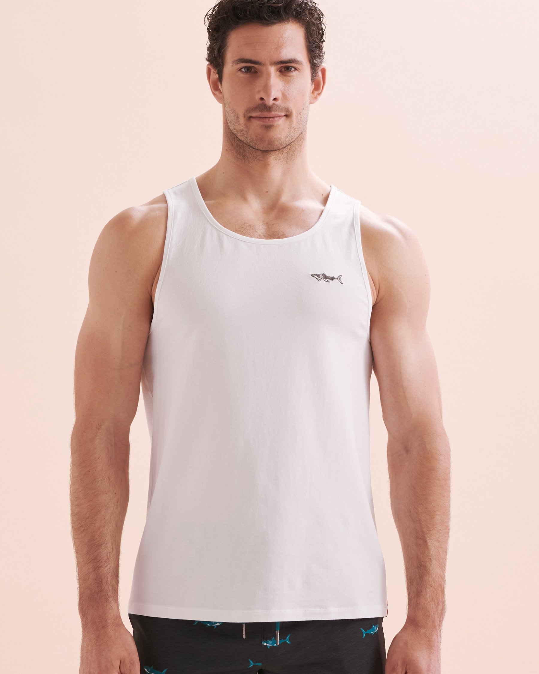 HAMABE Cotton Tank Top White 04100020 - View7