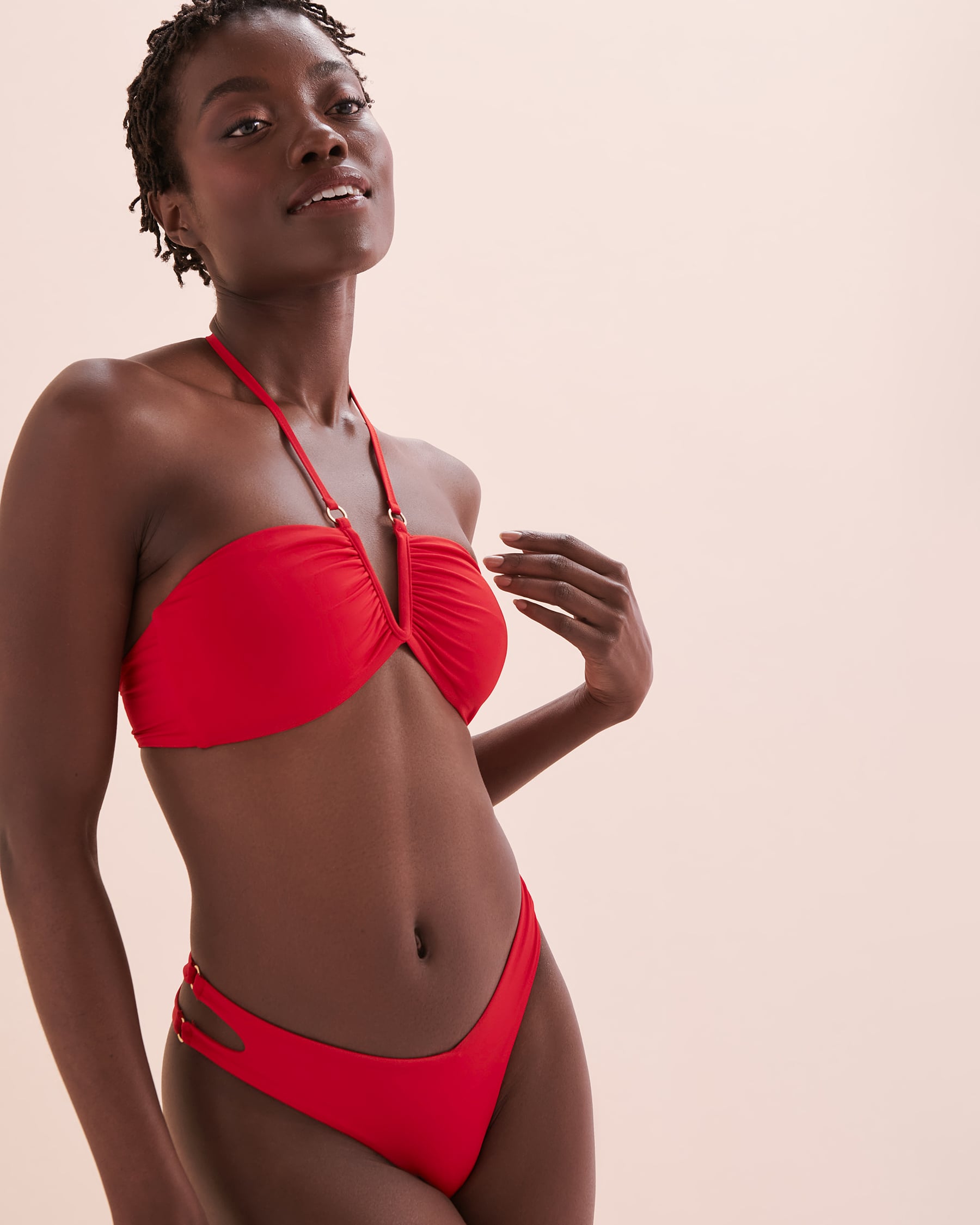 SEATONIC Cut-out Side Thong Bikini Bottom Red 01300315 - View7