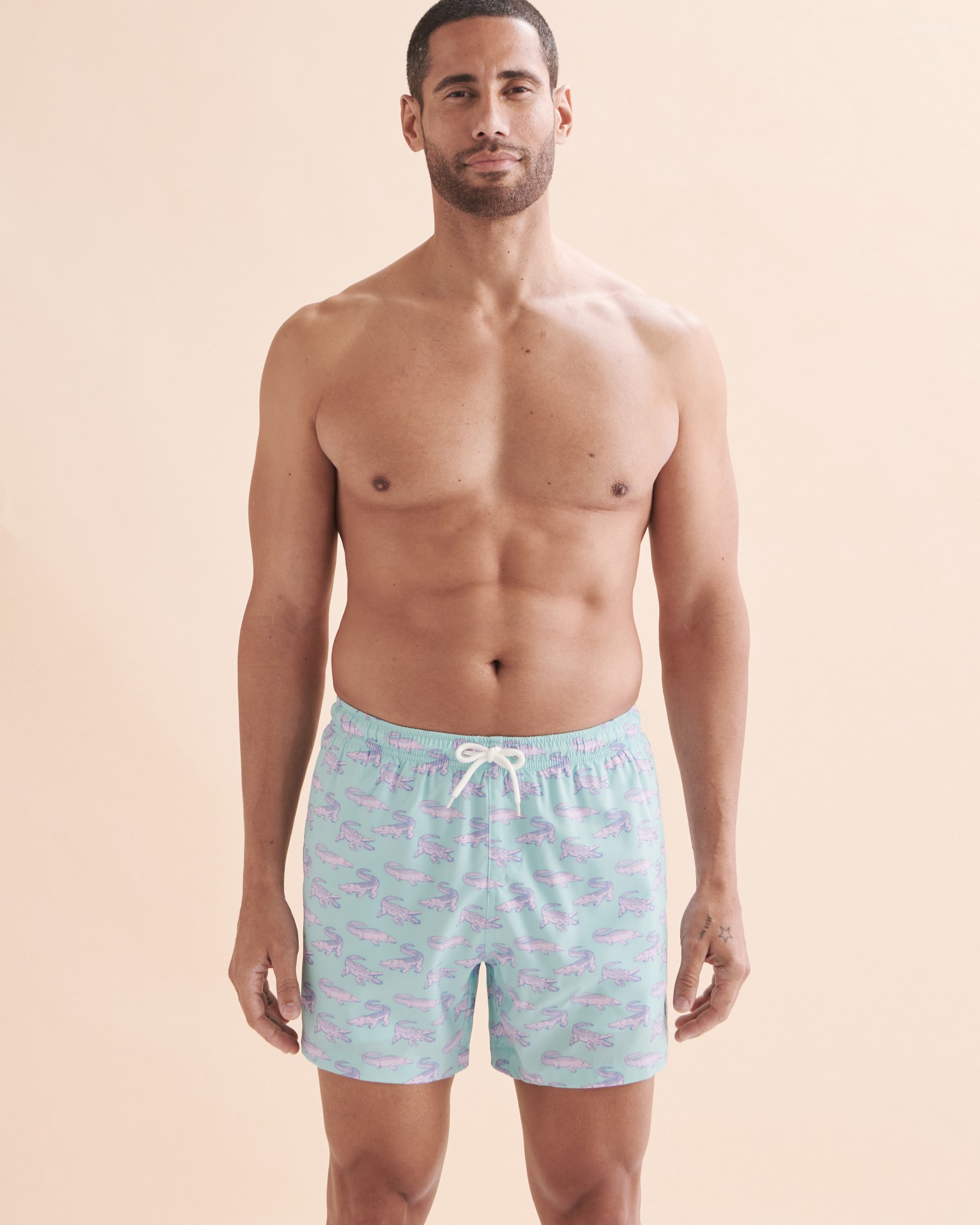 BERMIES Green Crocodile Volley Swimsuit Crocodile GREEN CROCO - View9