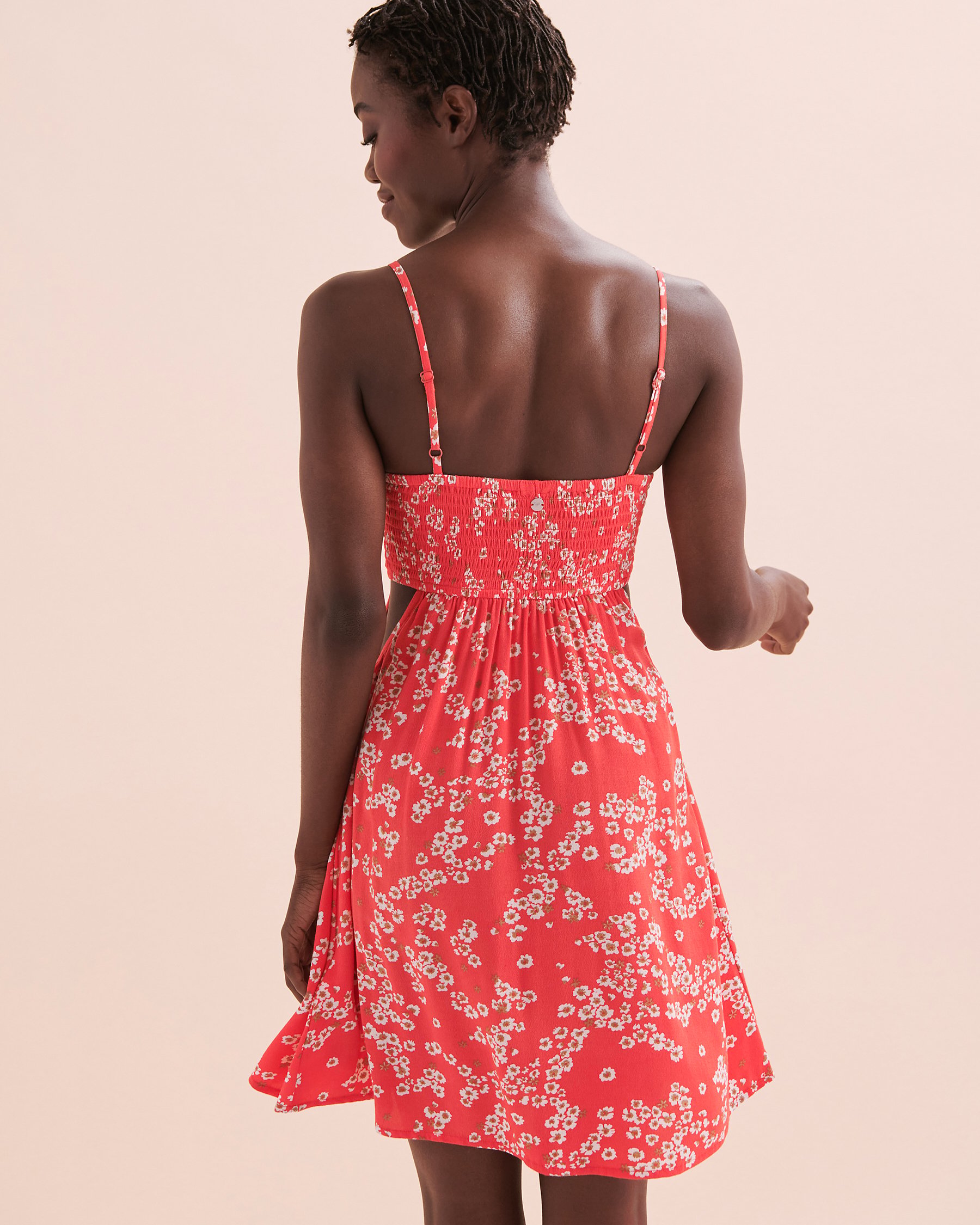 ROXY Robe courte fluide Hot Tropics Margarita hibiscus ERJWD03791 - Voir3