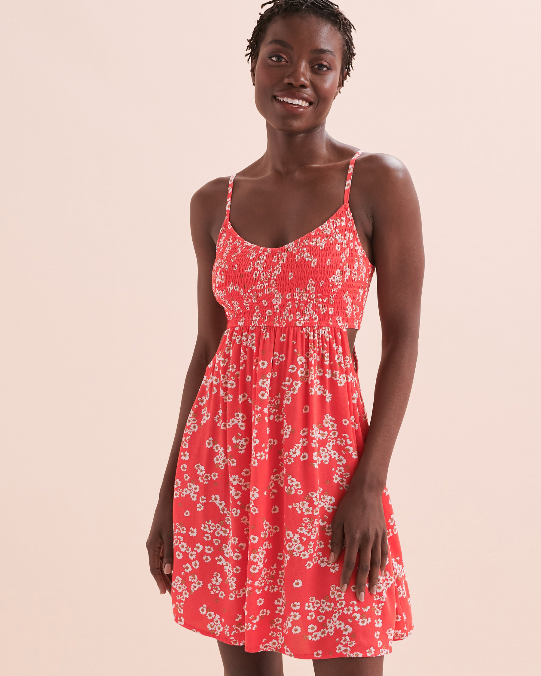 ROXY Robe courte fluide Hot Tropics Margarita hibiscus ERJWD03791 - Voir4