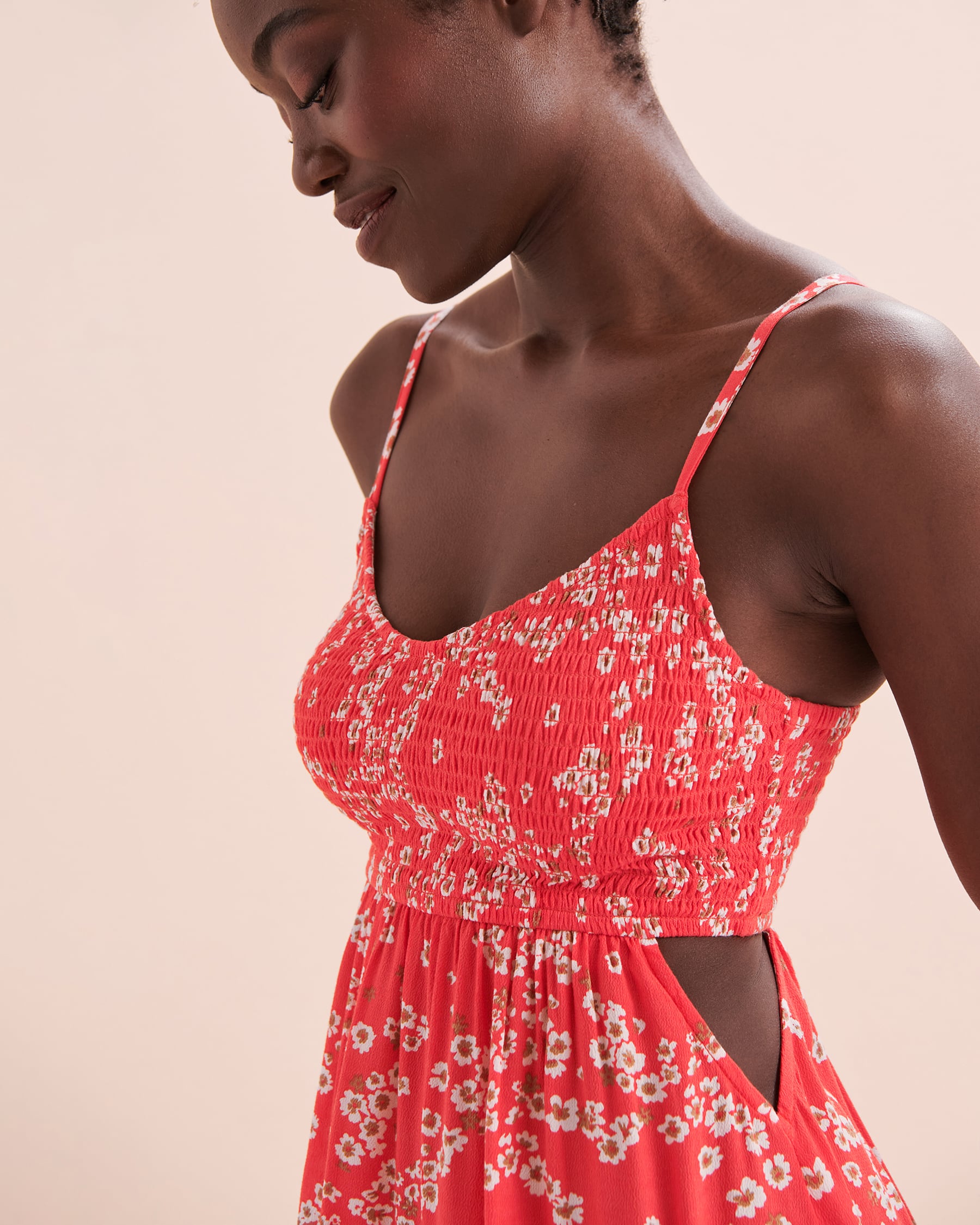 ROXY Robe courte fluide Hot Tropics Margarita hibiscus ERJWD03791 - Voir5