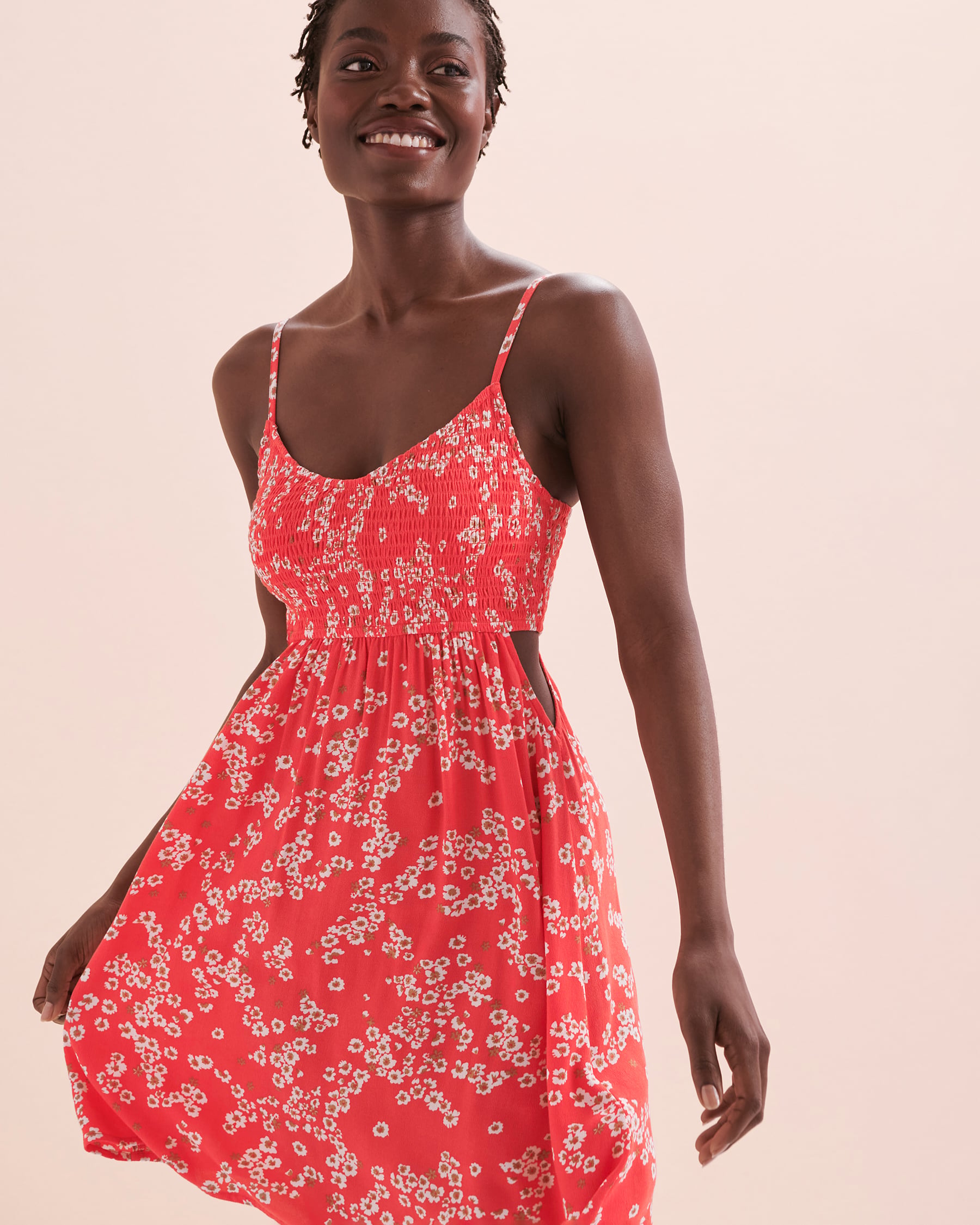 ROXY Robe courte fluide Hot Tropics Margarita hibiscus ERJWD03791 - Voir6