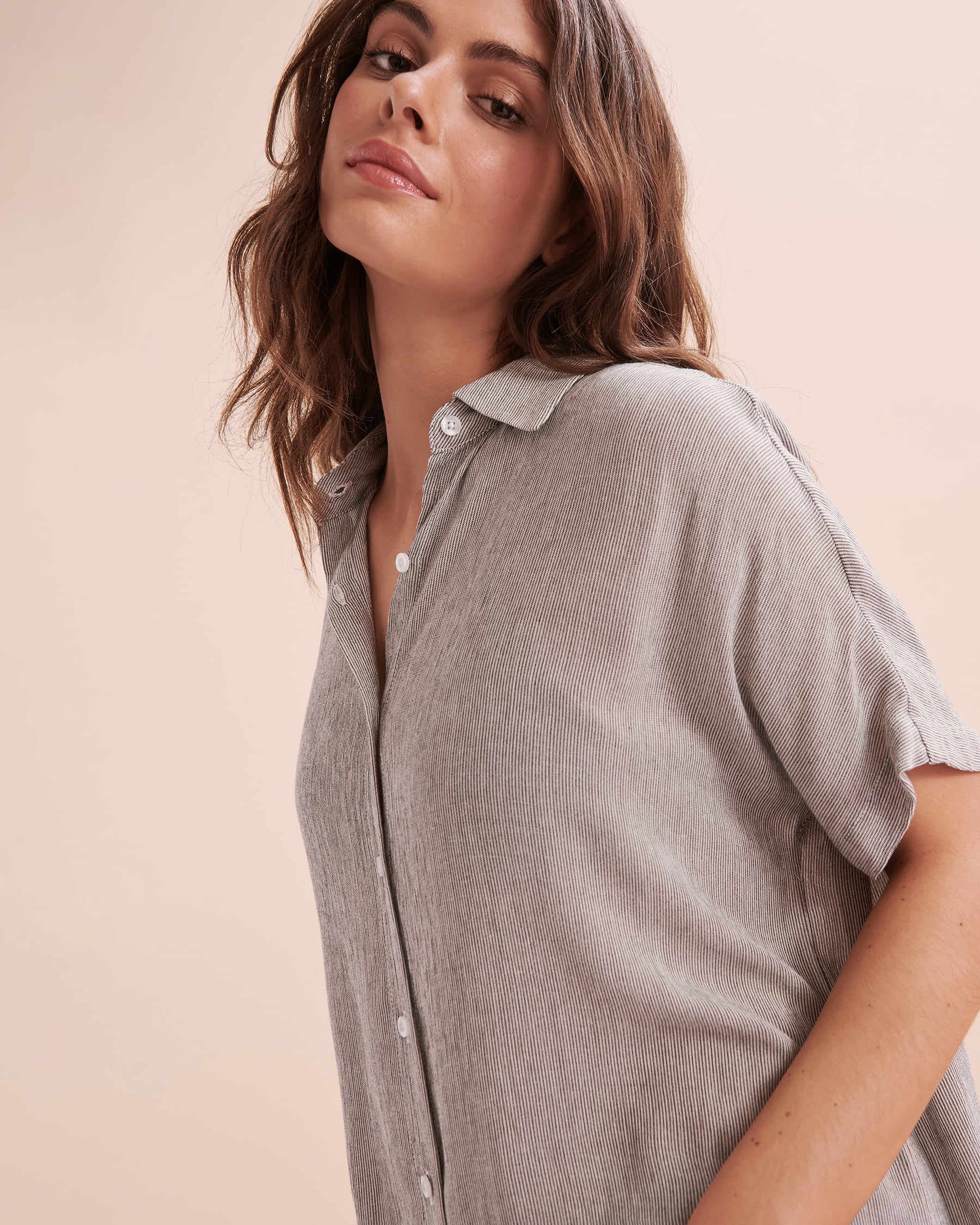 SKYE Melina Long Beach Shirt Charcoal SK759621 - View4