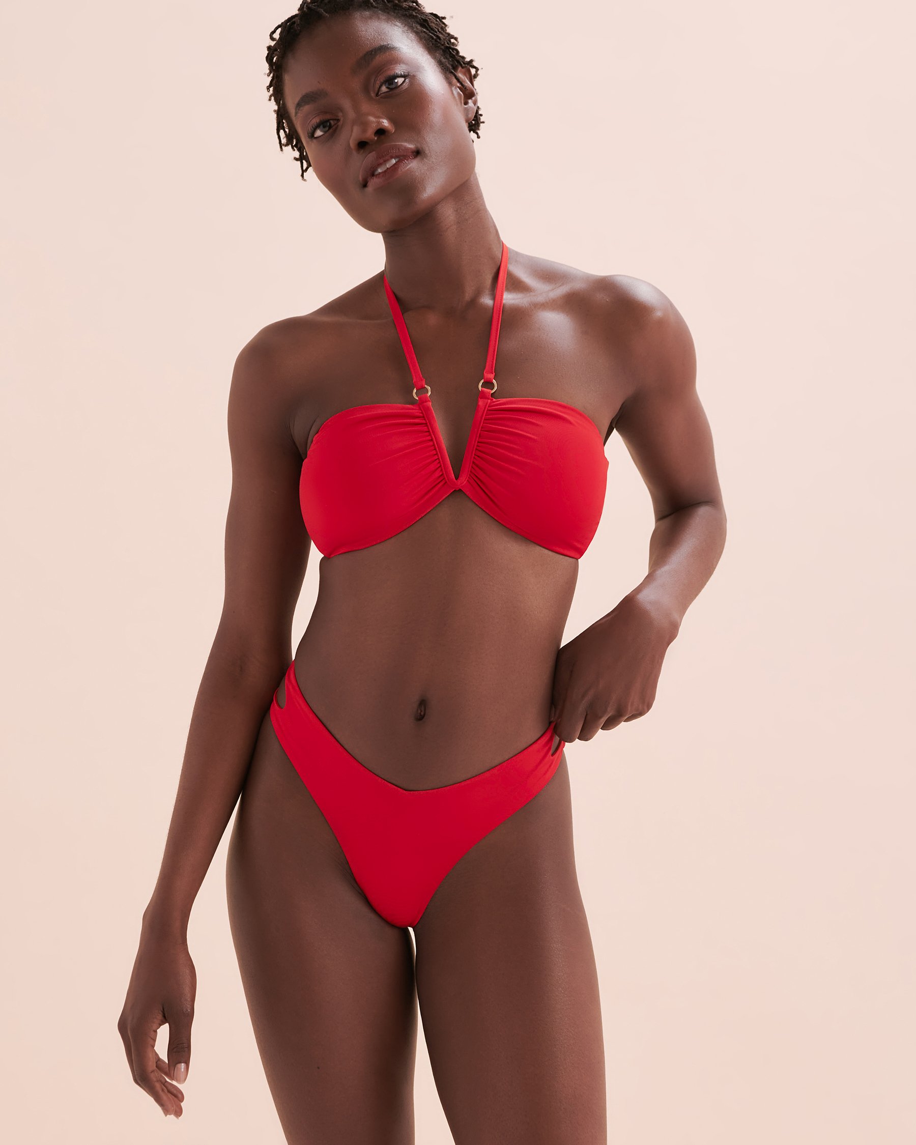 SEATONIC Haut de bikini bandeau à armature en V Rouge 01100285 - Voir6
