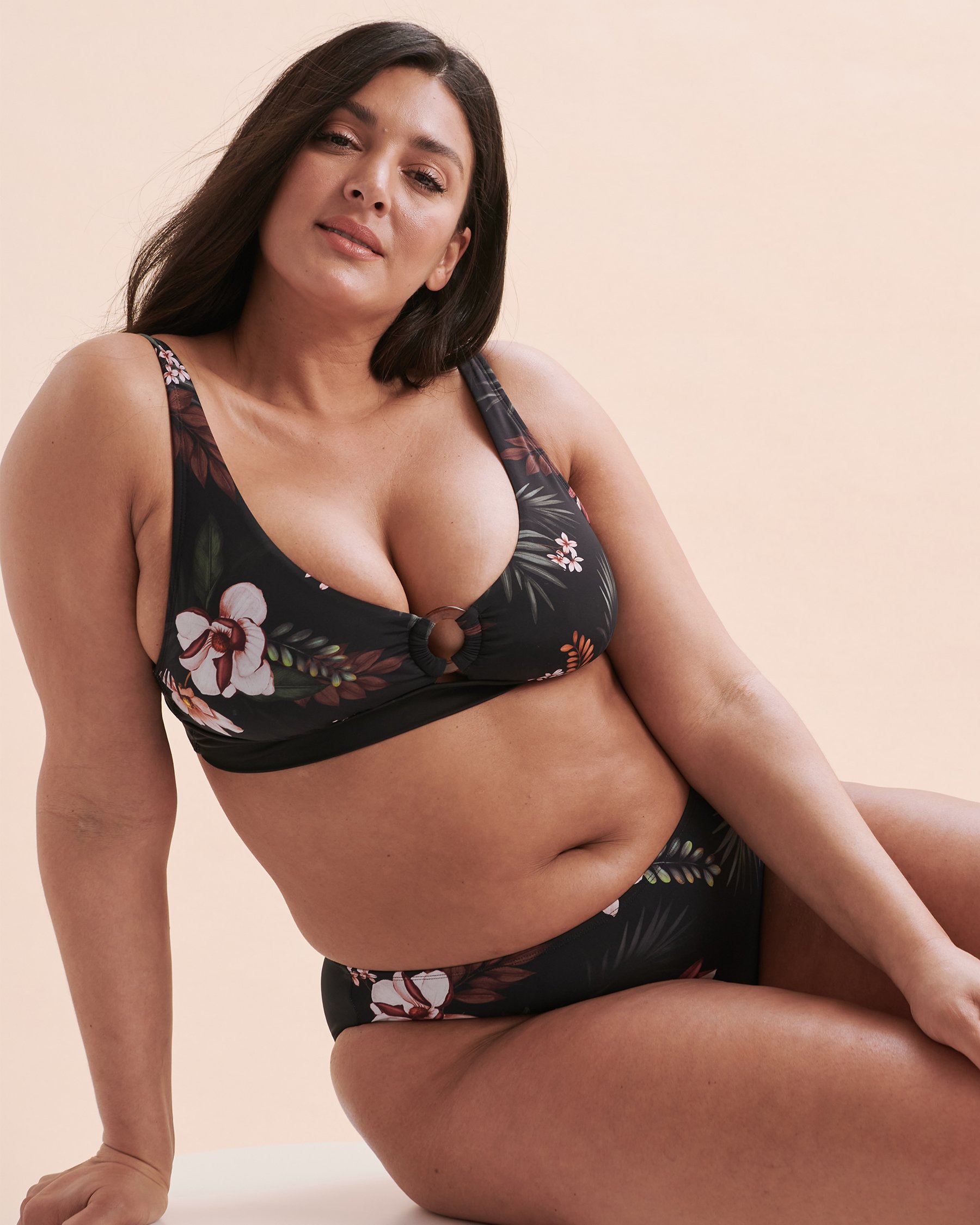 SKYE Summer Joy Carolyne Bralette Bikini Top Black Floral SK769171 - View3