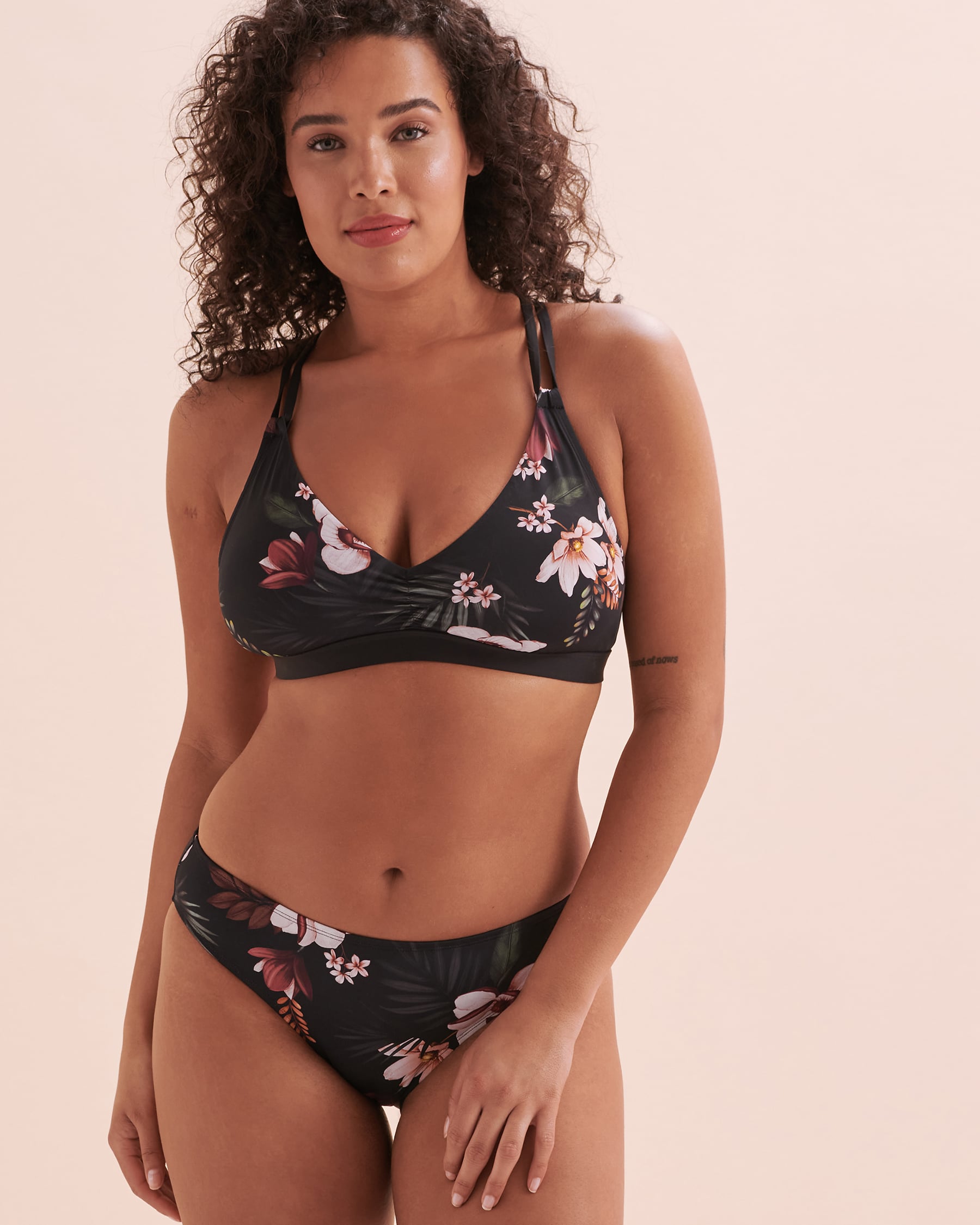 SKYE Haut de bikini bralette bonnet D Sarah Summer Joy Floral noir SK769128D - Voir4