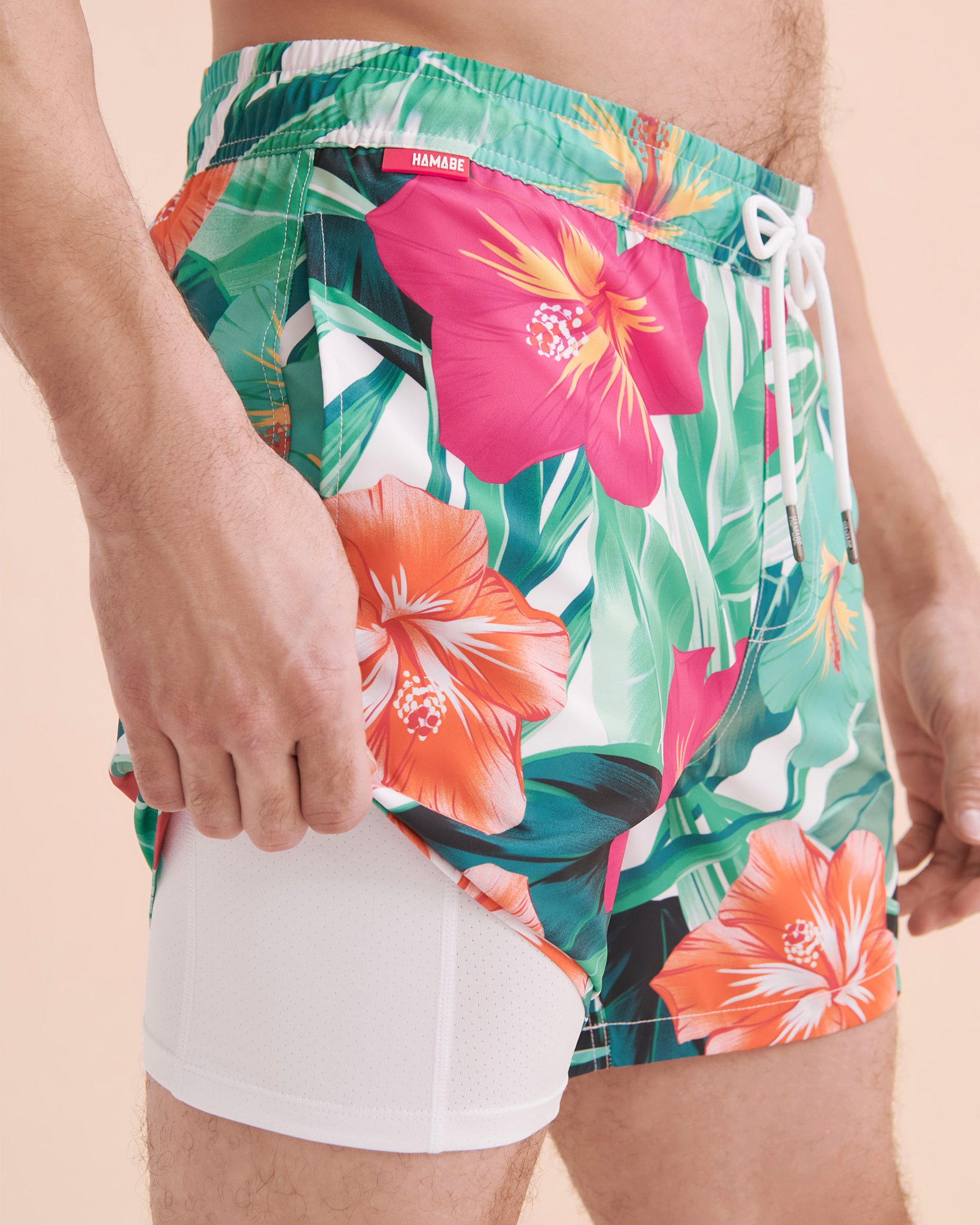 HAMABE Volley Swimsuit Hibiscus Tropical 03100031 - View7