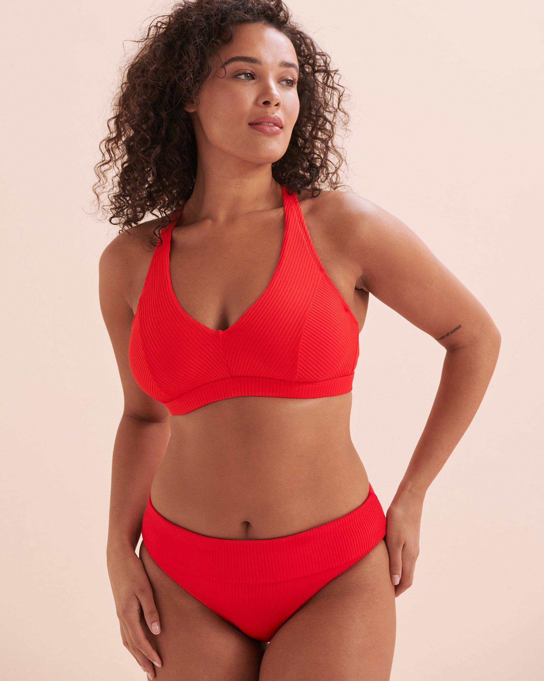 BLEU ROD BEATTIE Walk The Line Foldover Waistband Bikini Bottom Red RBWL24929 - View4