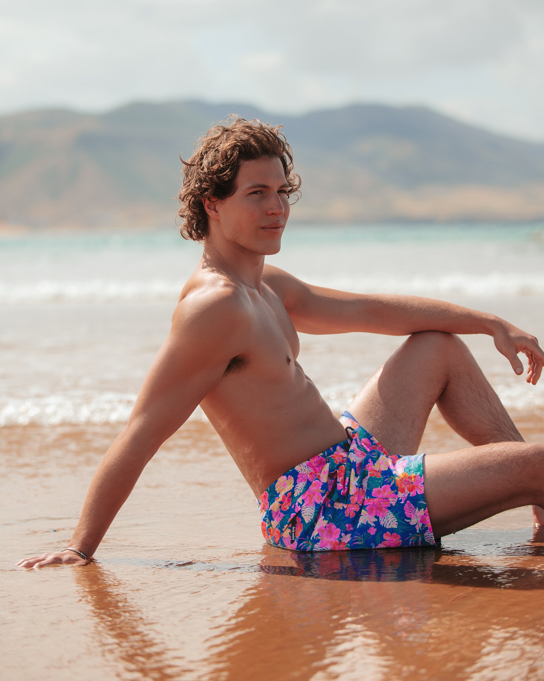 KULANI KINIS Maillot Volley Electric Palms Bleu TRUNK110ELPA - Voir3