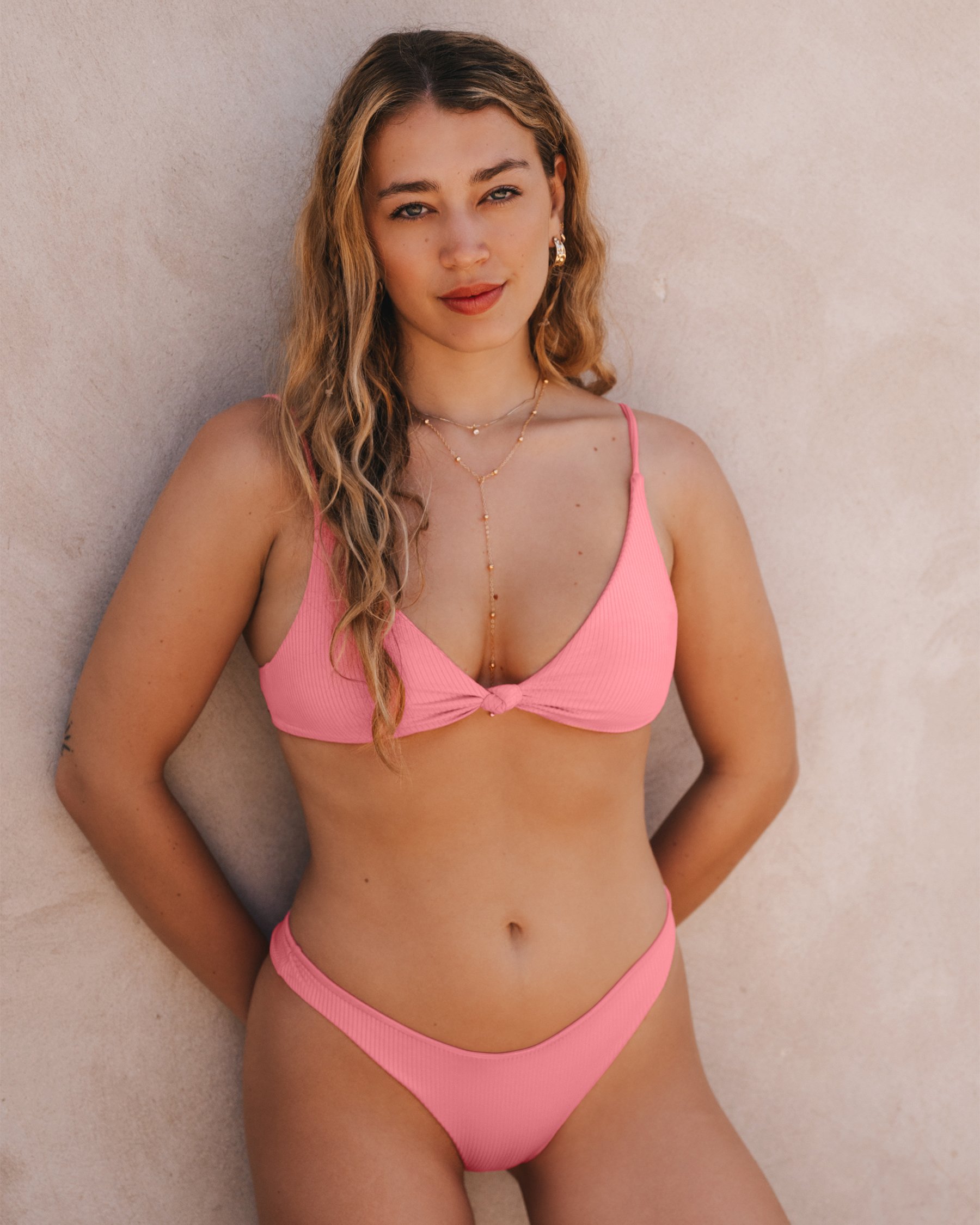 O'NEILL Saltwater Solids Pismo Ribbed Bikini Top Pink SP5474025T - View1