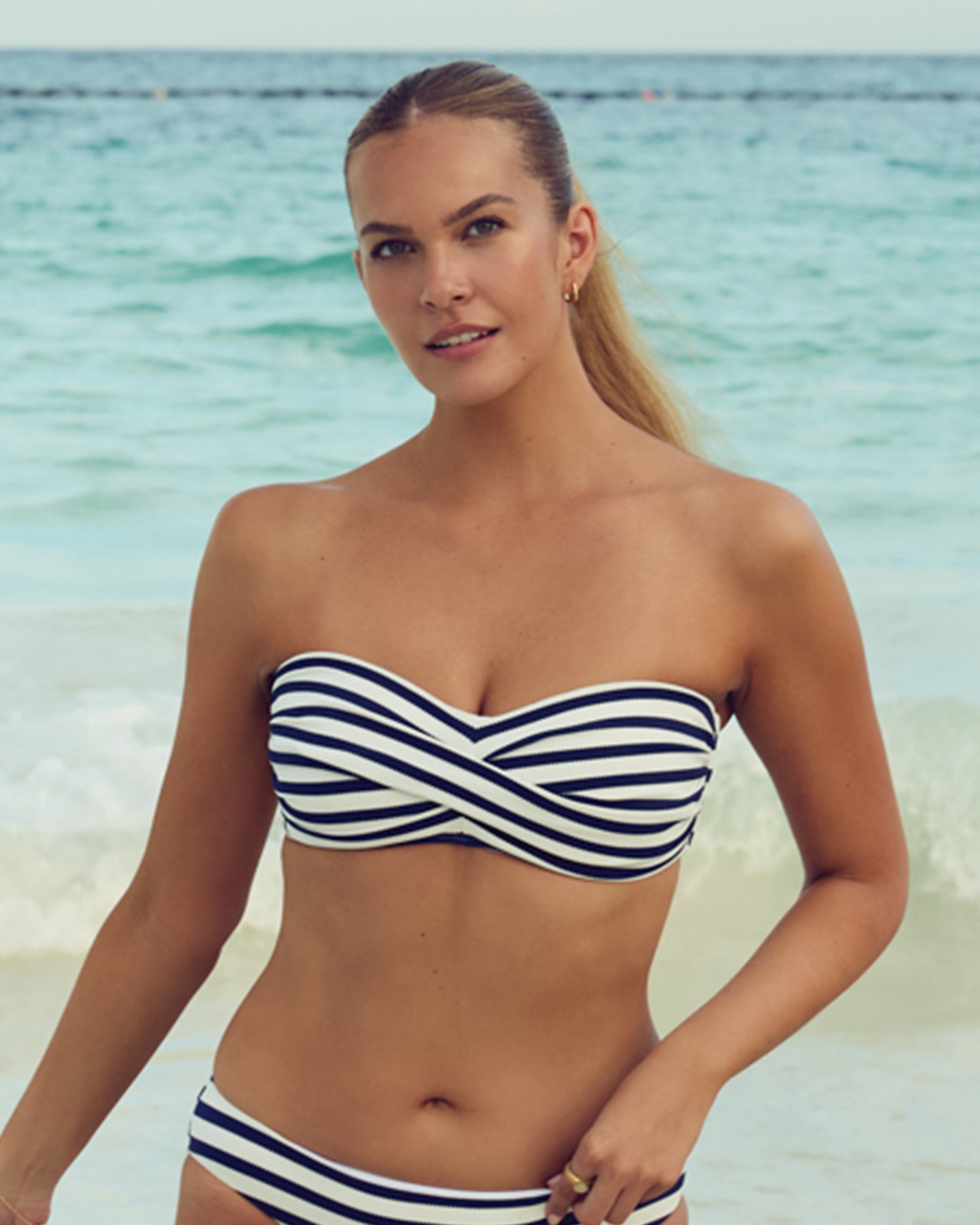 SKYE Haut de bikini bandeau Nautik Clara Noir et blanc SK786209 - View2
