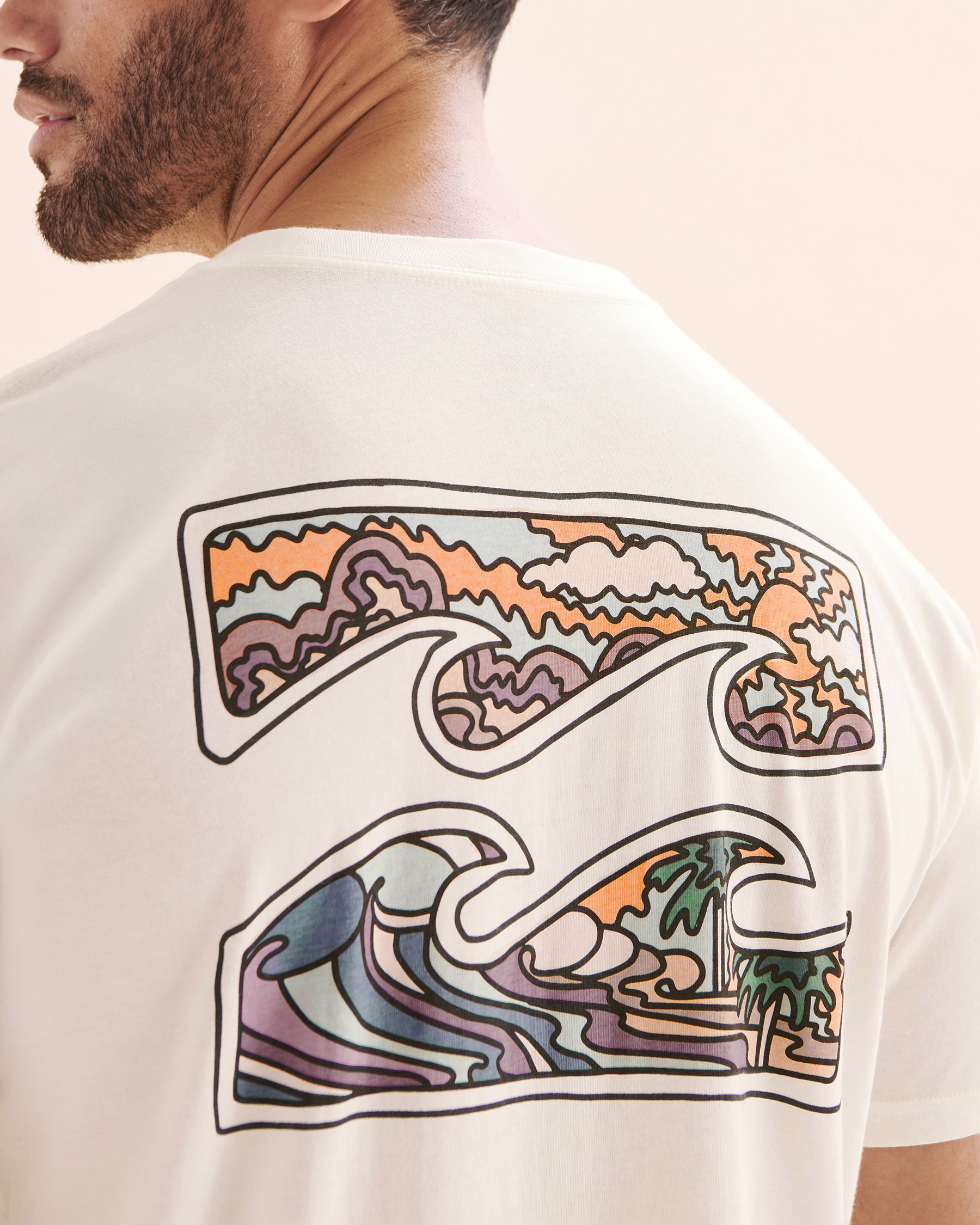 BILLABONG T-shirt à manches courtes Crayon Wave Premium Blanc 24A353501 - View3