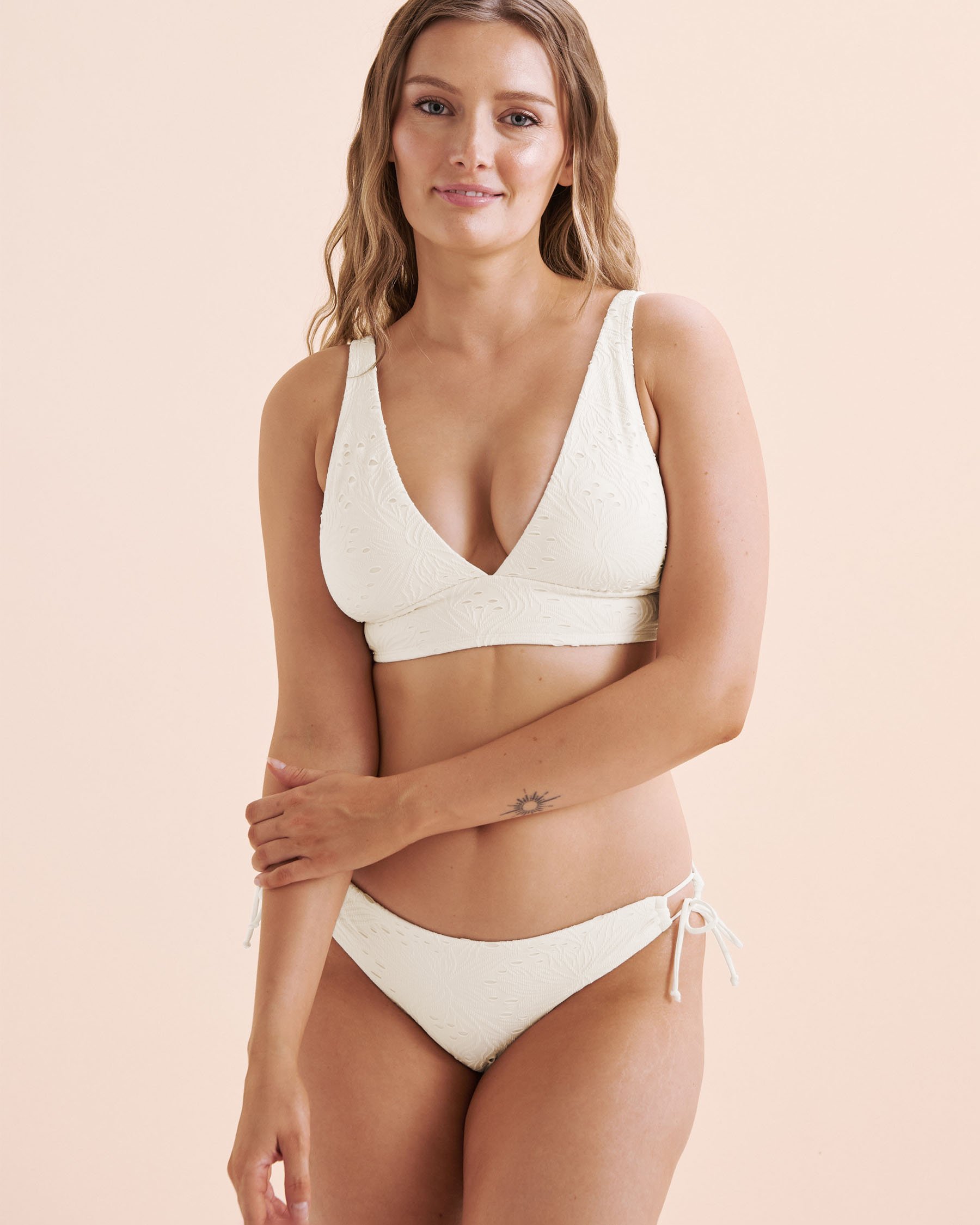 SKYE Bloom Juliana Lace Low Rise Bikini Bottom Cream White SK789148 - View4