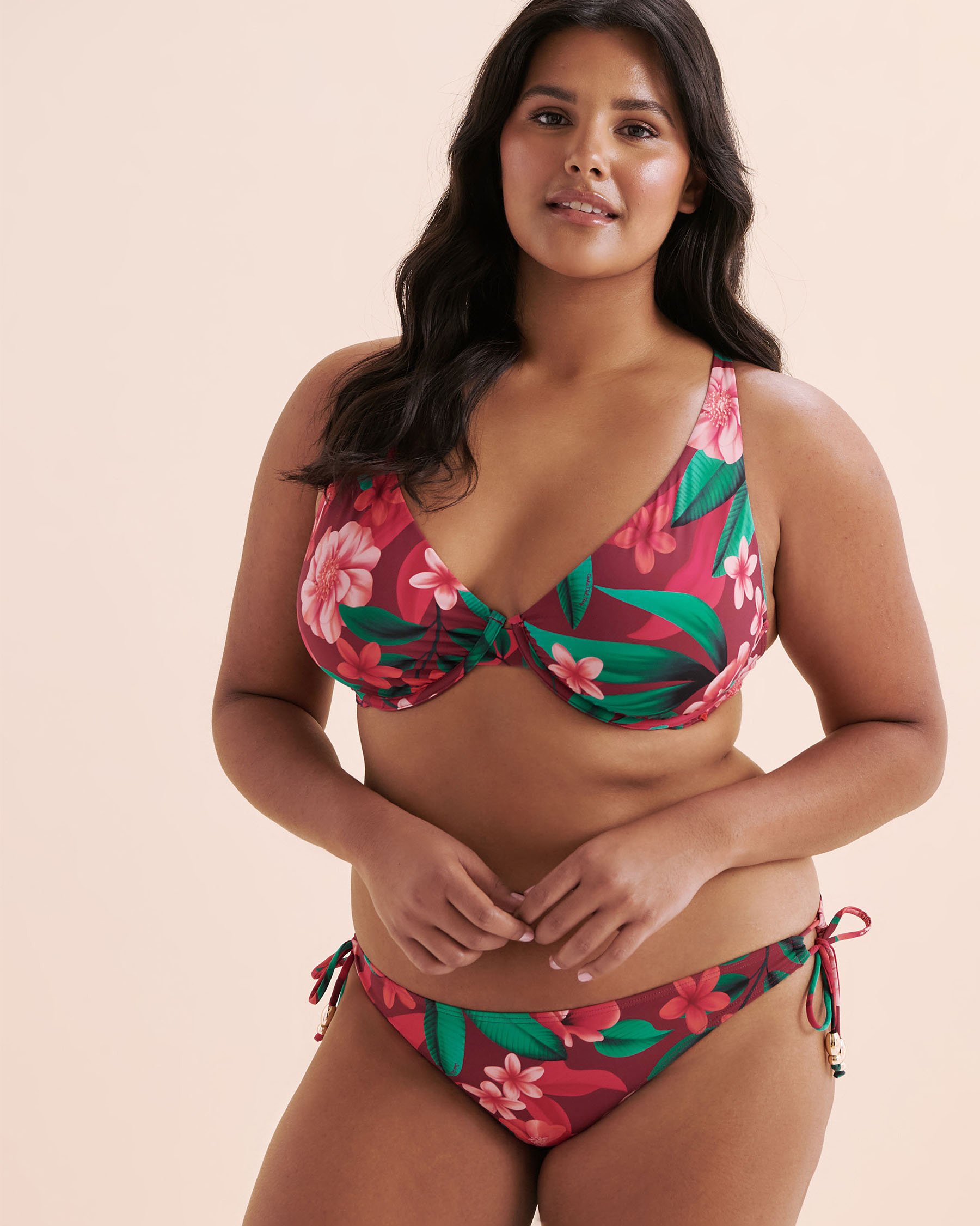 COSTA DEL REY Haut de bikini plongeant Floral rose 01100412 - View8