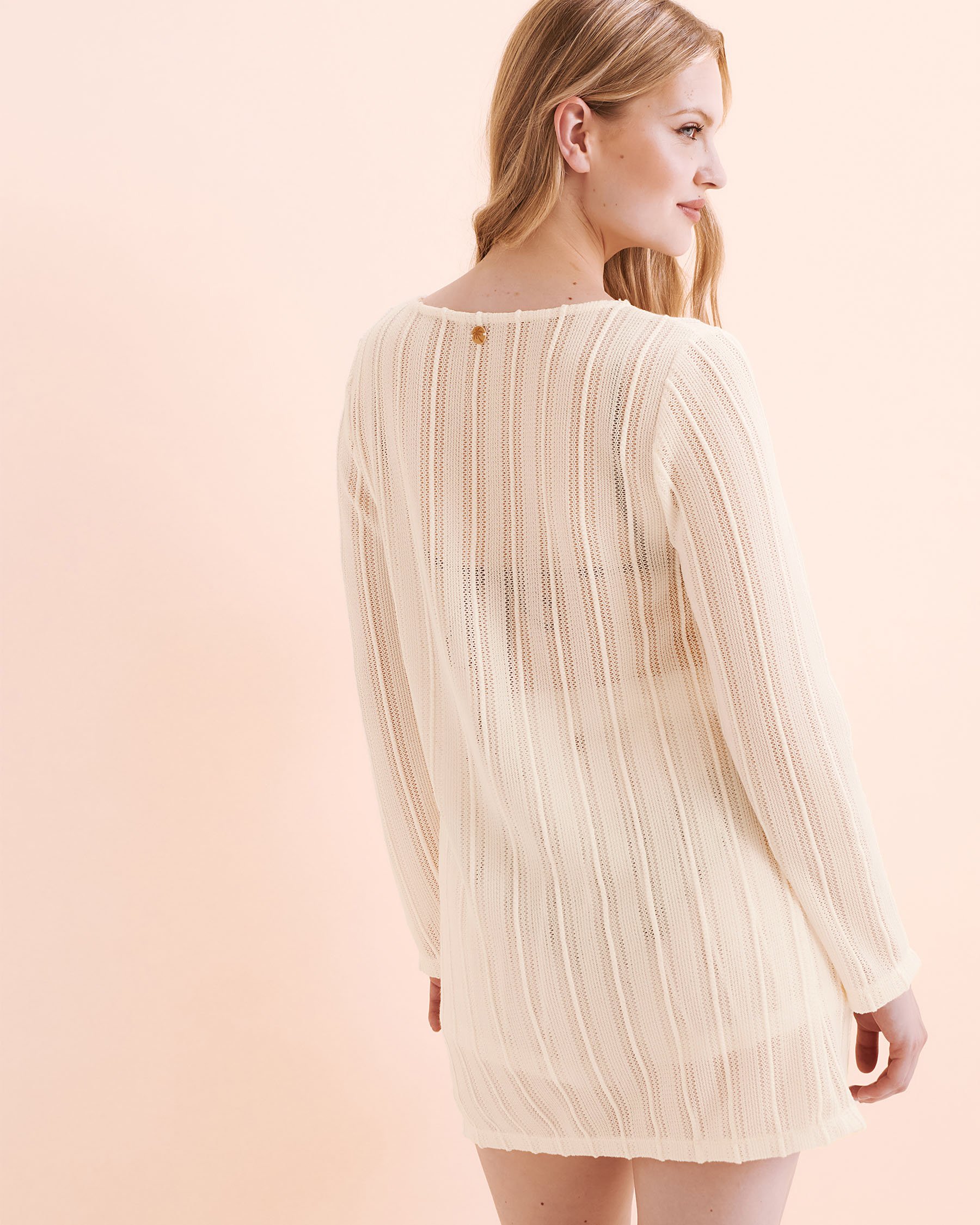 OFF THE BEACH Haut manches longues en crochet Blanc 02100038 - View2