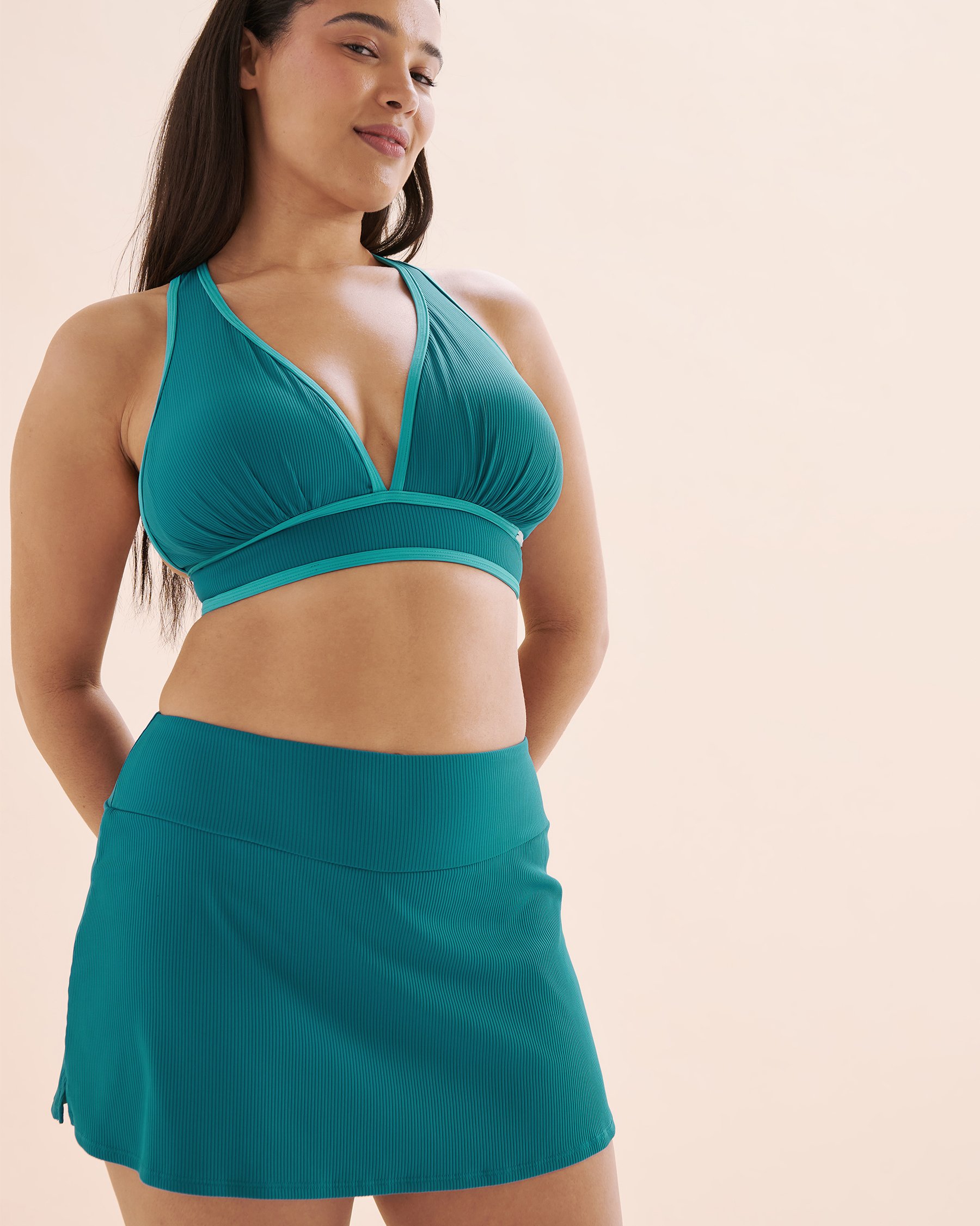 EAU DE SEA Haut de bikini bonnet D triangle côtelé Bleu océan 01200104 - View7