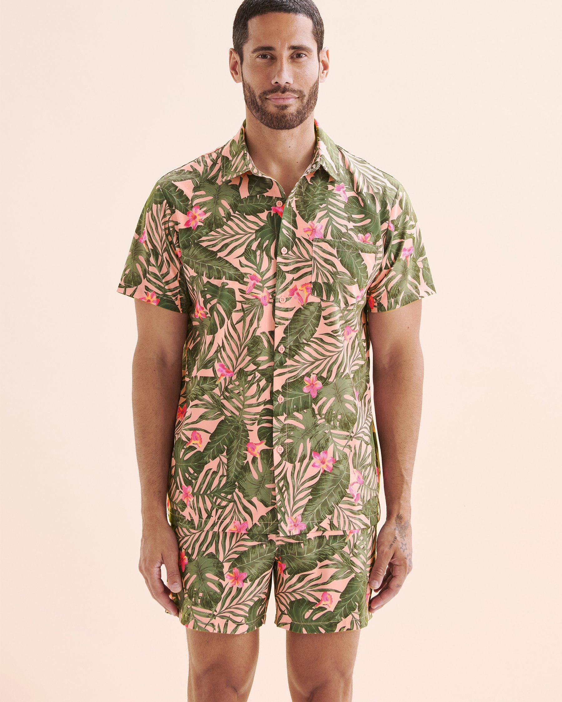 HAMABE Chemise à manches courtes Rose tropical 04100034 - View5