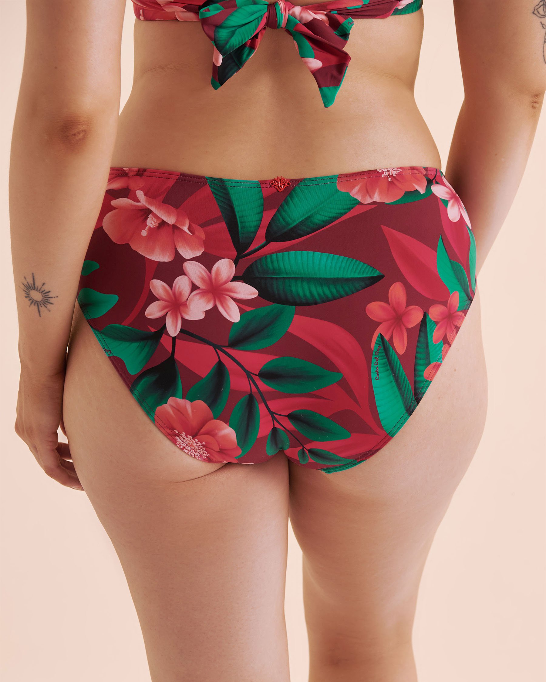 COSTA DEL REY Bas de bikini taille mi-haute Floral rose 01300436 - Voir5