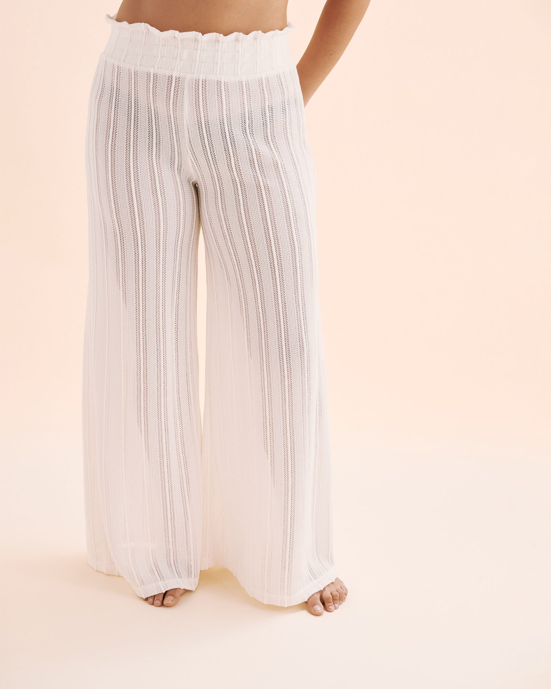 OFF THE BEACH Pantalon jambe large en crochet Blanc 02200091 - View1