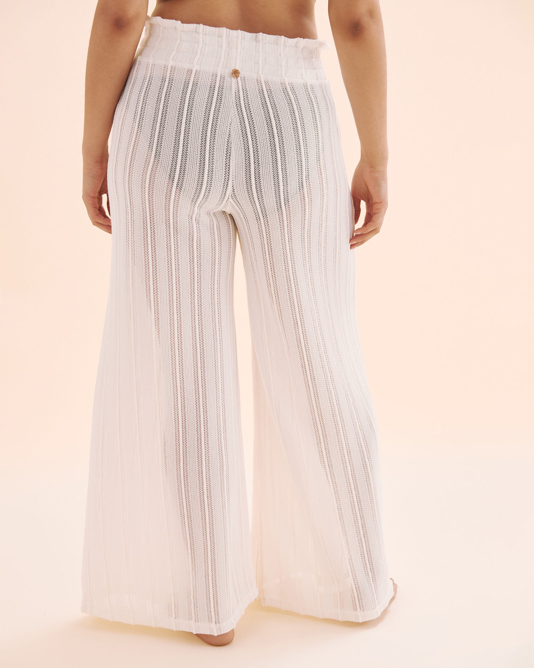 OFF THE BEACH Pantalon jambe large en crochet Blanc 02200091 - View2