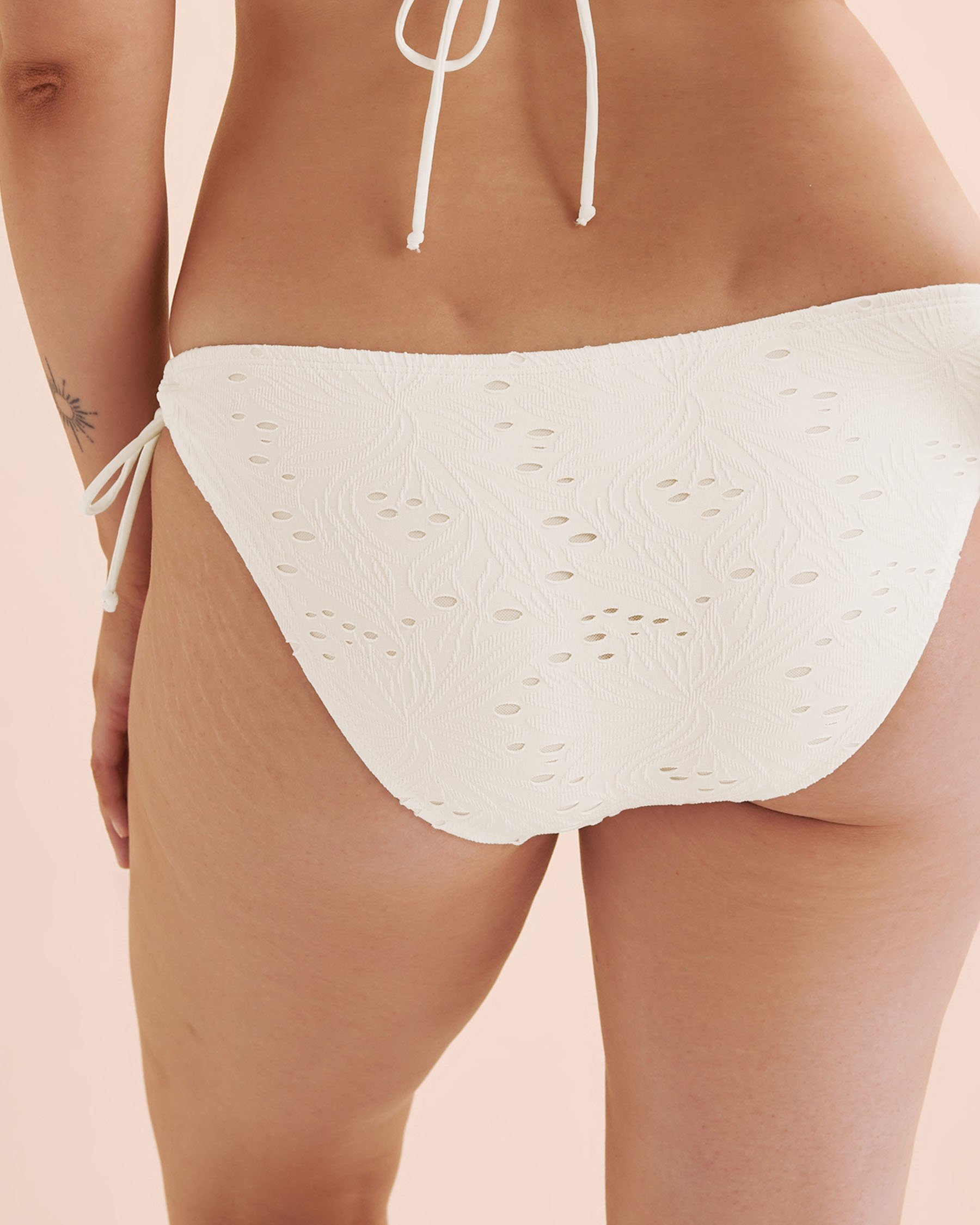SKYE Bas de bikini taille basse en dentelle Bloom Juliana Blanc crème SK789148 - View2