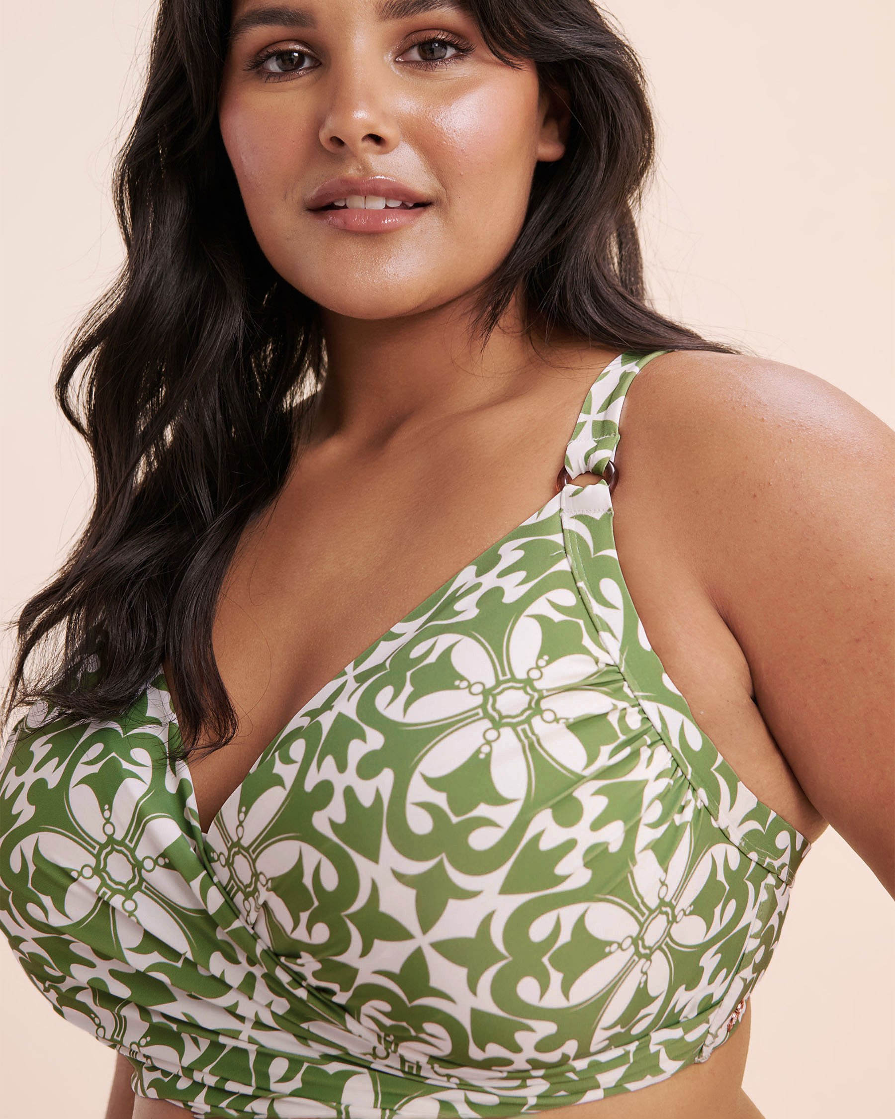 TURQUOISE COUTURE Haut de bikini plongeant bonnet D Mosaïque Vert Jade 01200105 - Voir7