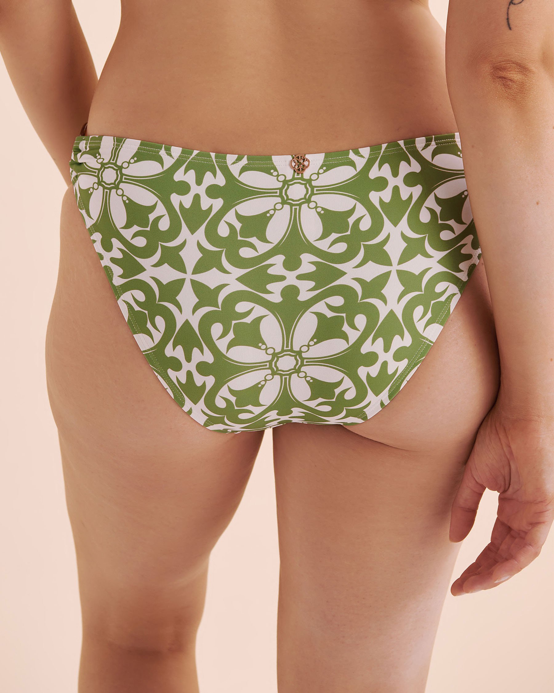 TURQUOISE COUTURE Bas de bikini brésilien taille basse Mosaïque Vert Jade 01300444 - View6