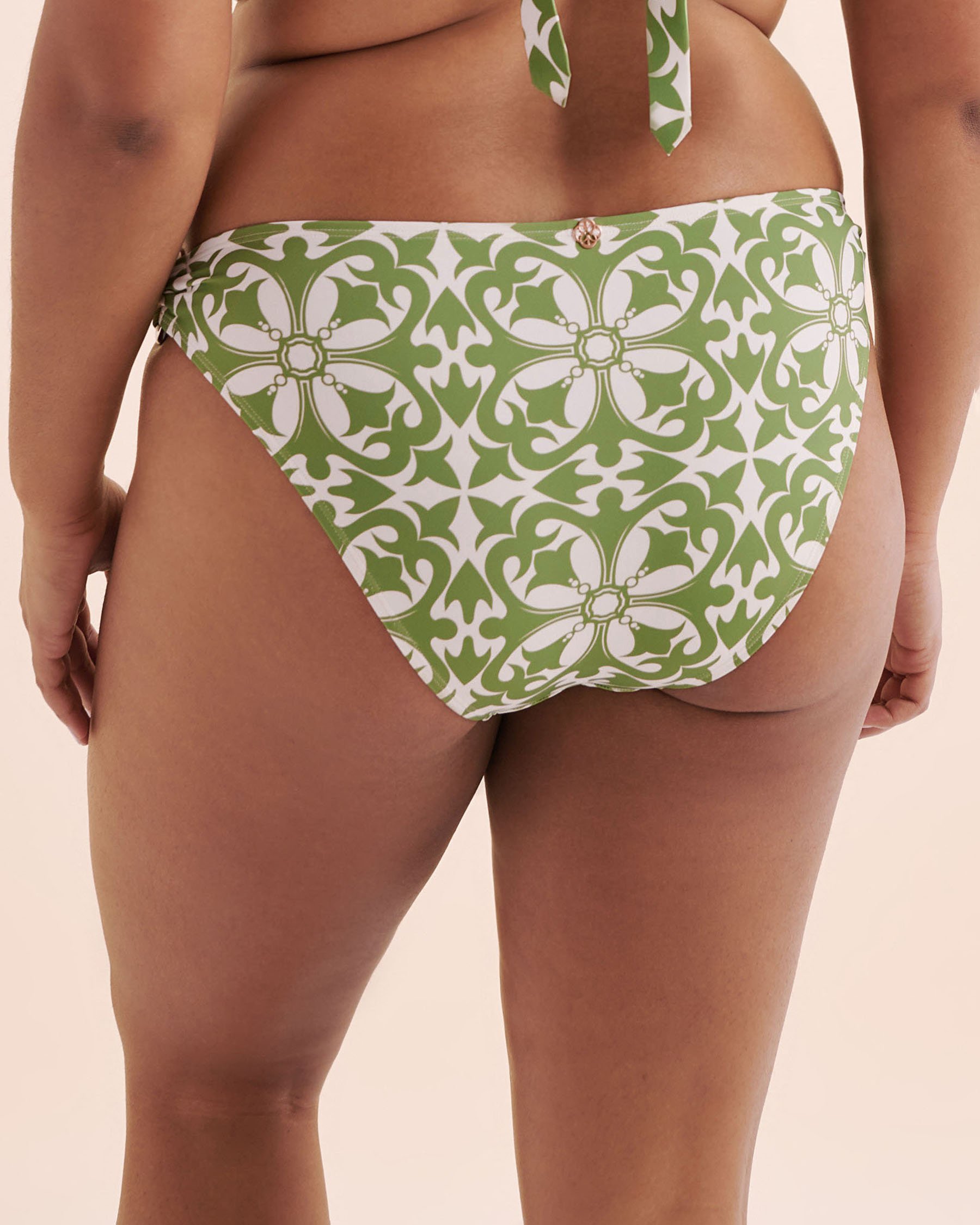 TURQUOISE COUTURE Bas de bikini brésilien taille basse Mosaïque Vert Jade 01300444 - View10