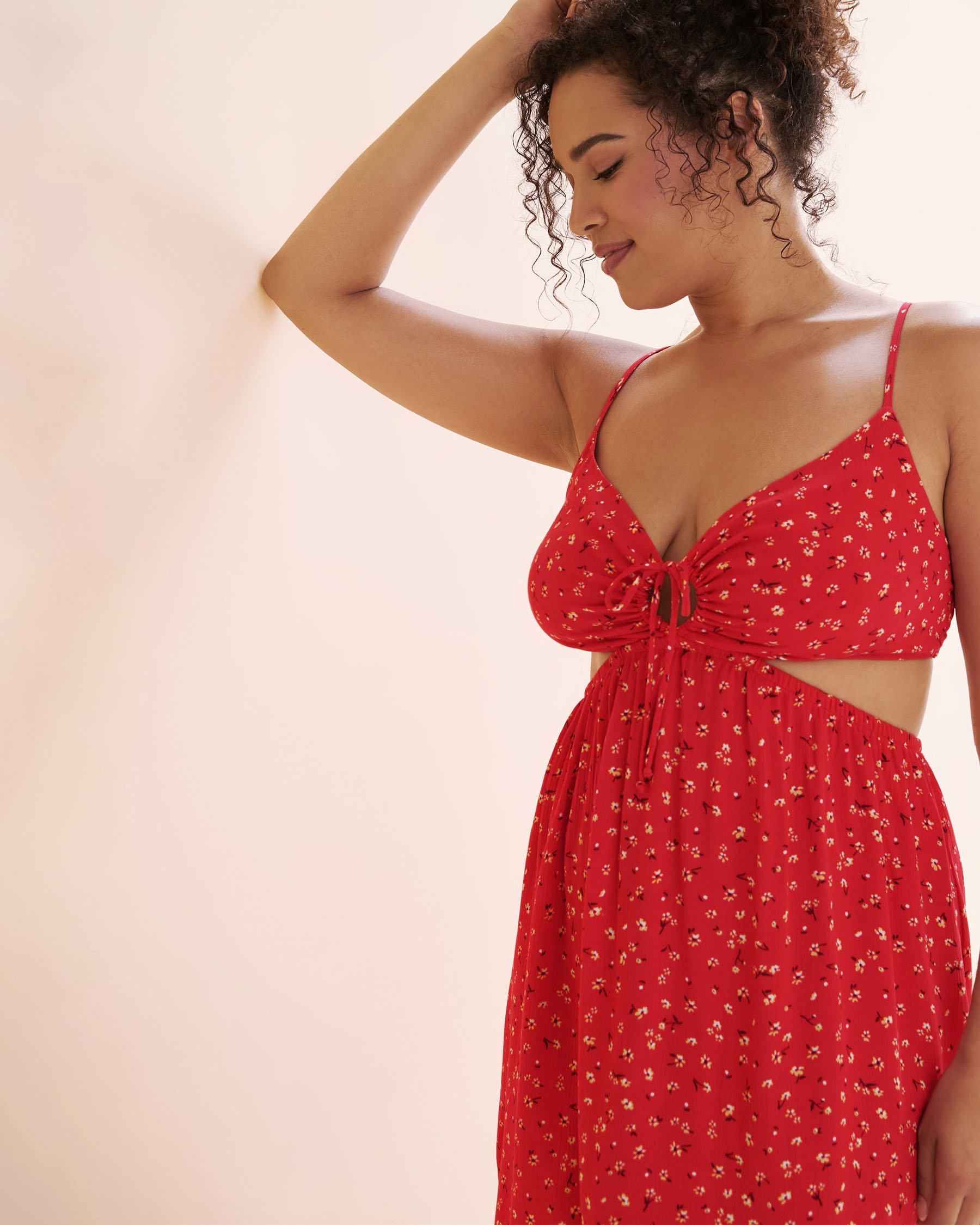 TROPIK Robe courte fleuri Fleurs rouges 02300165 - Voir3