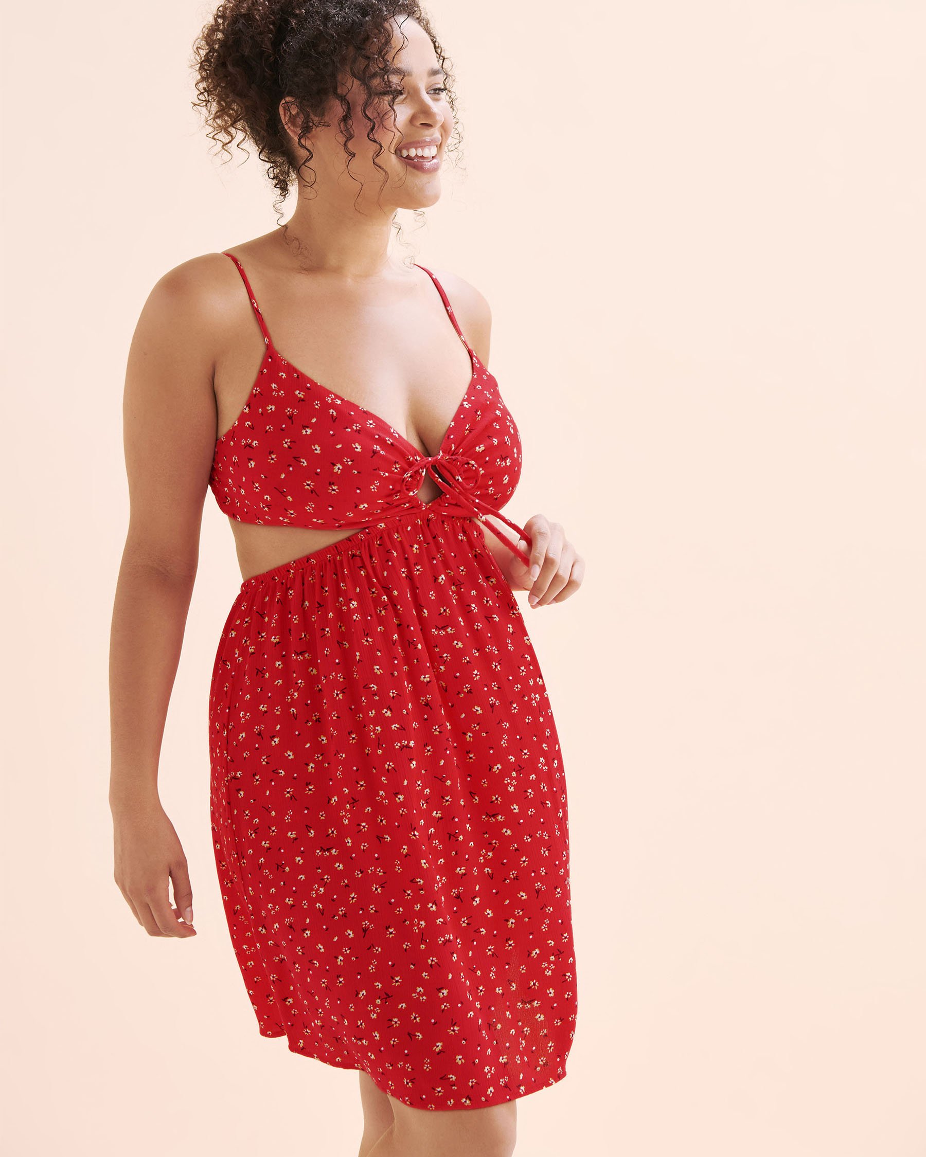 TROPIK Robe courte fleuri Fleurs rouges 02300165 - Voir4