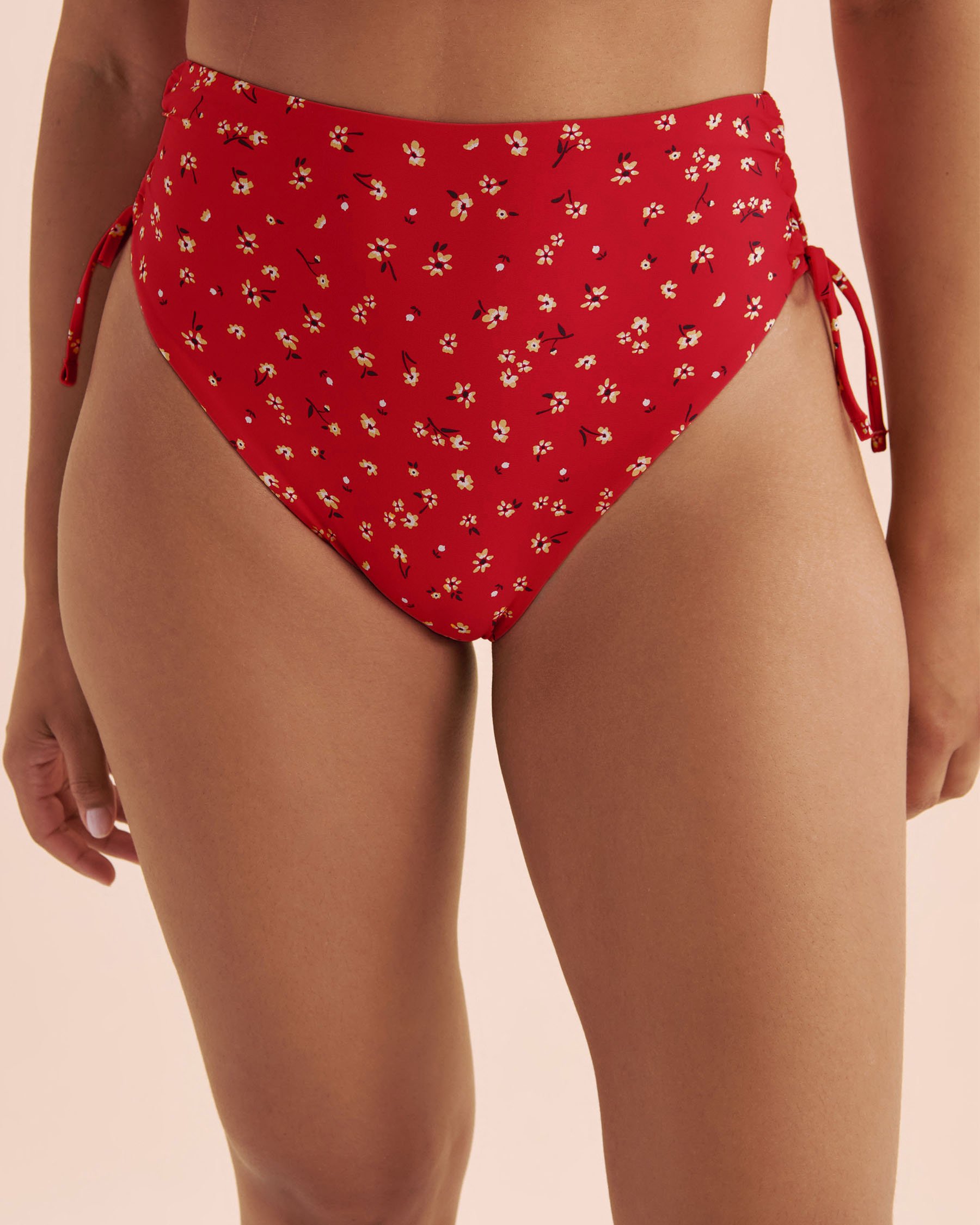 TROPIK High Rise Cheeky Bikini Bottom Red Ditsy 01300472 - View4