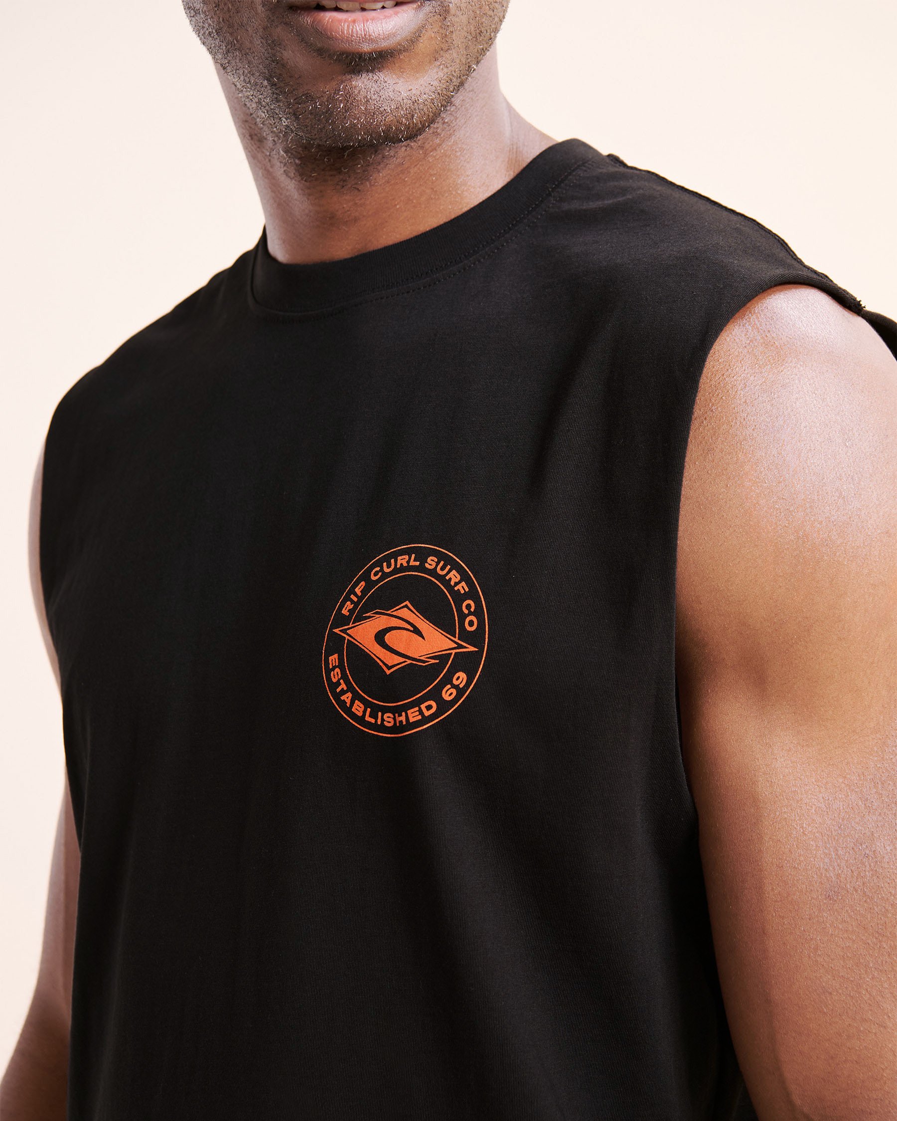 RIP CURL Staple Muscle Tank Top Black 0VAMTE - View3