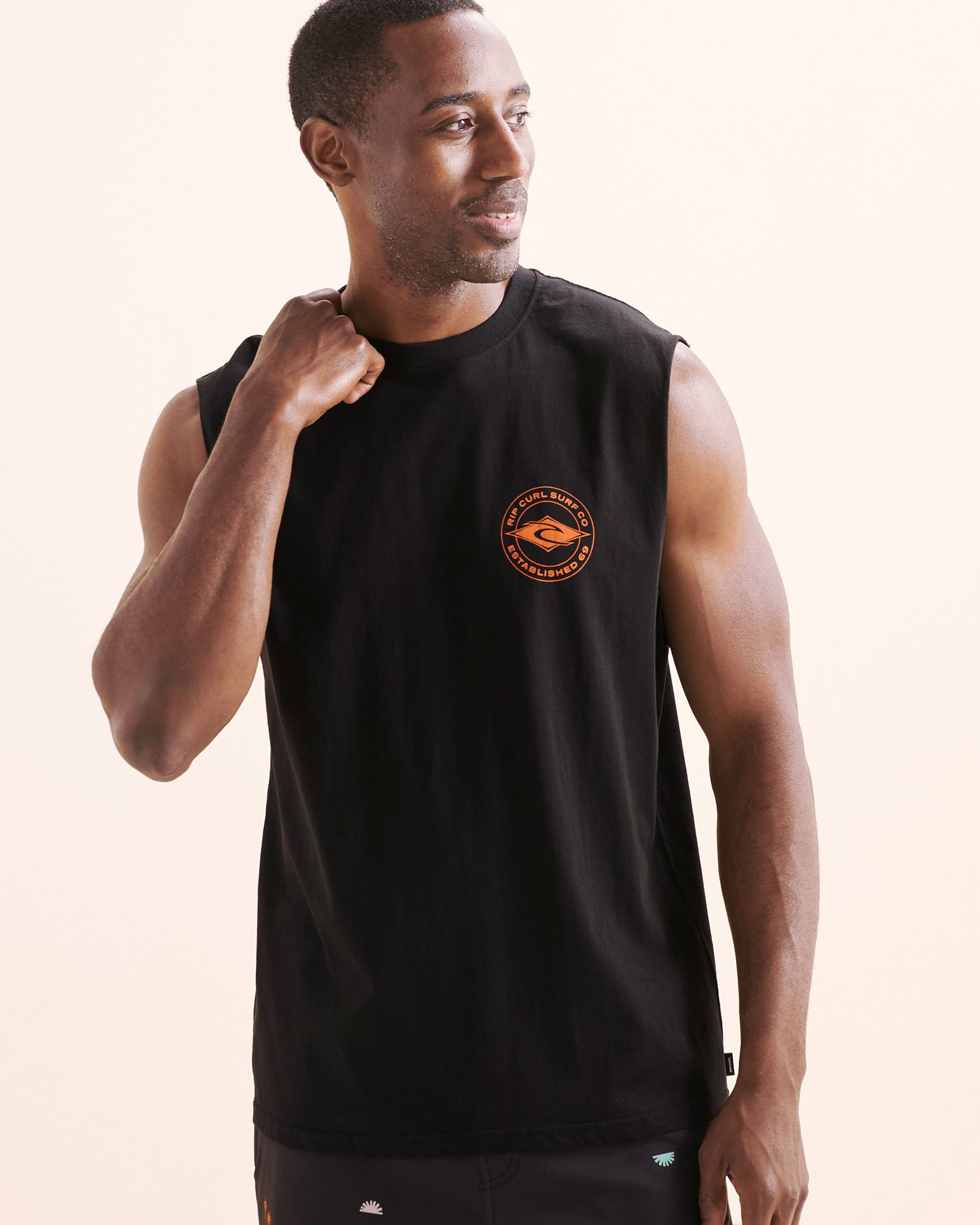 RIP CURL Staple Muscle Tank Top Black 0VAMTE - View4