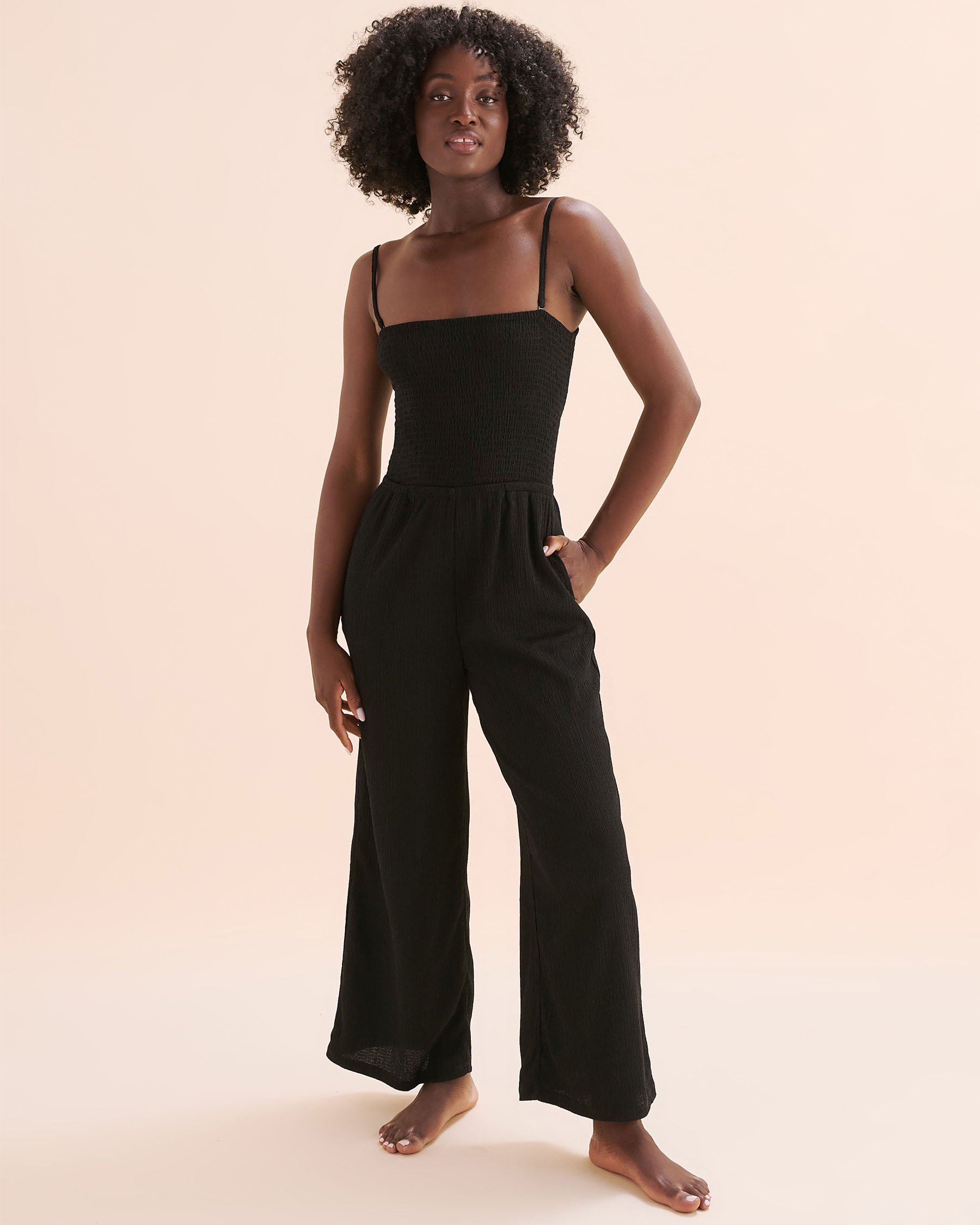 OFF THE BEACH Textured Jumpsuit Black 02300168 - View1