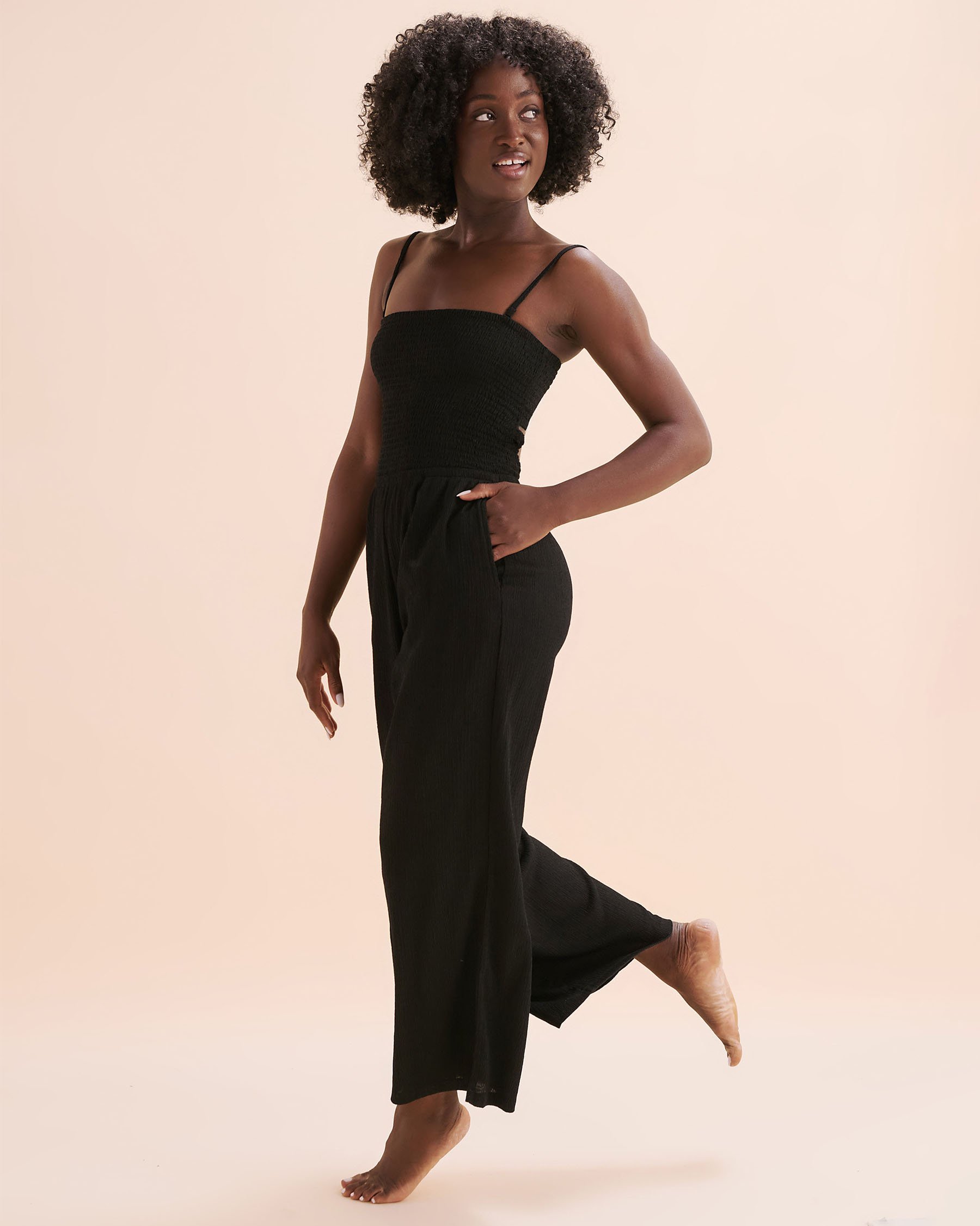 OFF THE BEACH Textured Jumpsuit Black 02300168 - View5