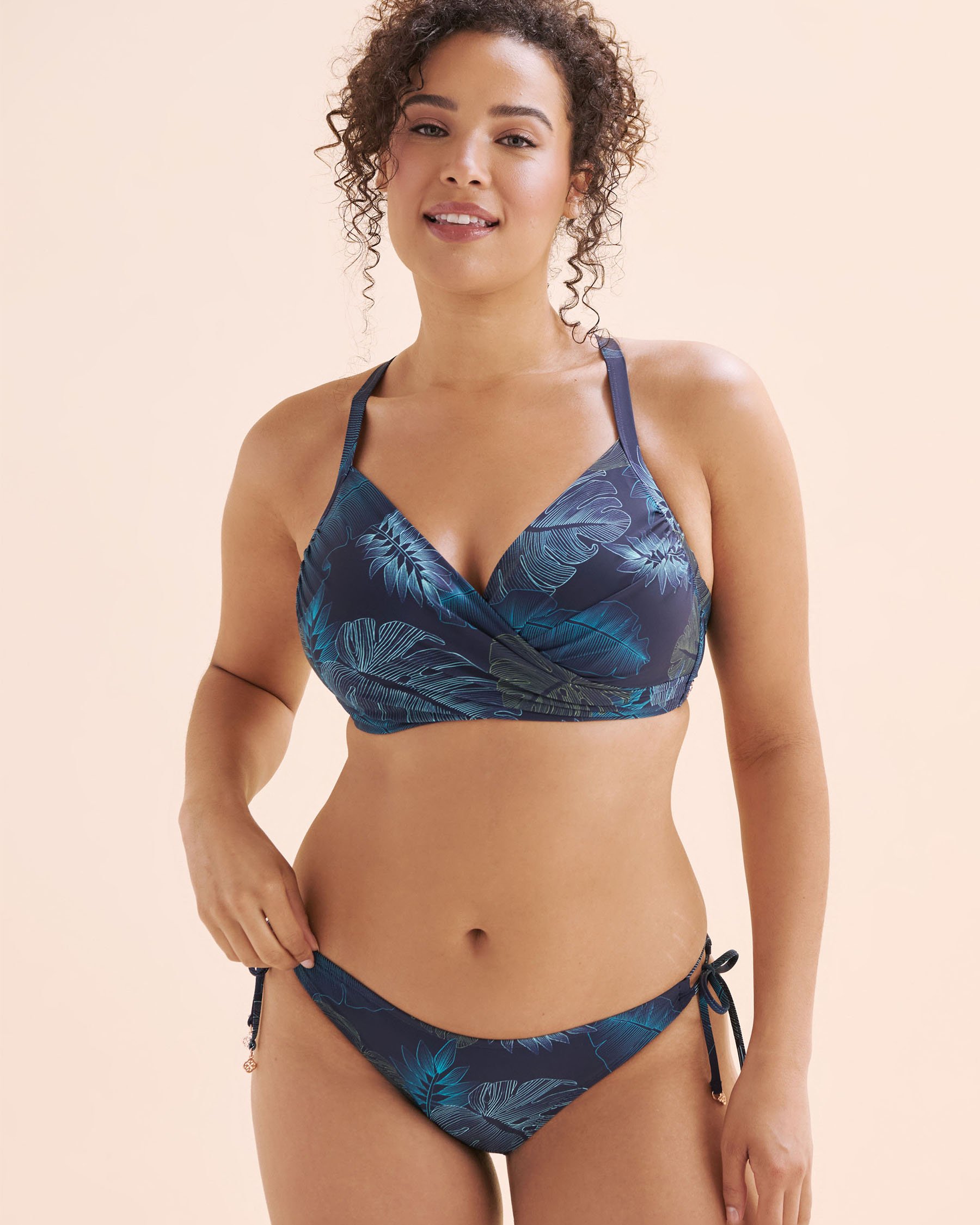 TURQUOISE COUTURE Bas de bikini brésilien taille basse Bleu marin 01300464 - Voir7