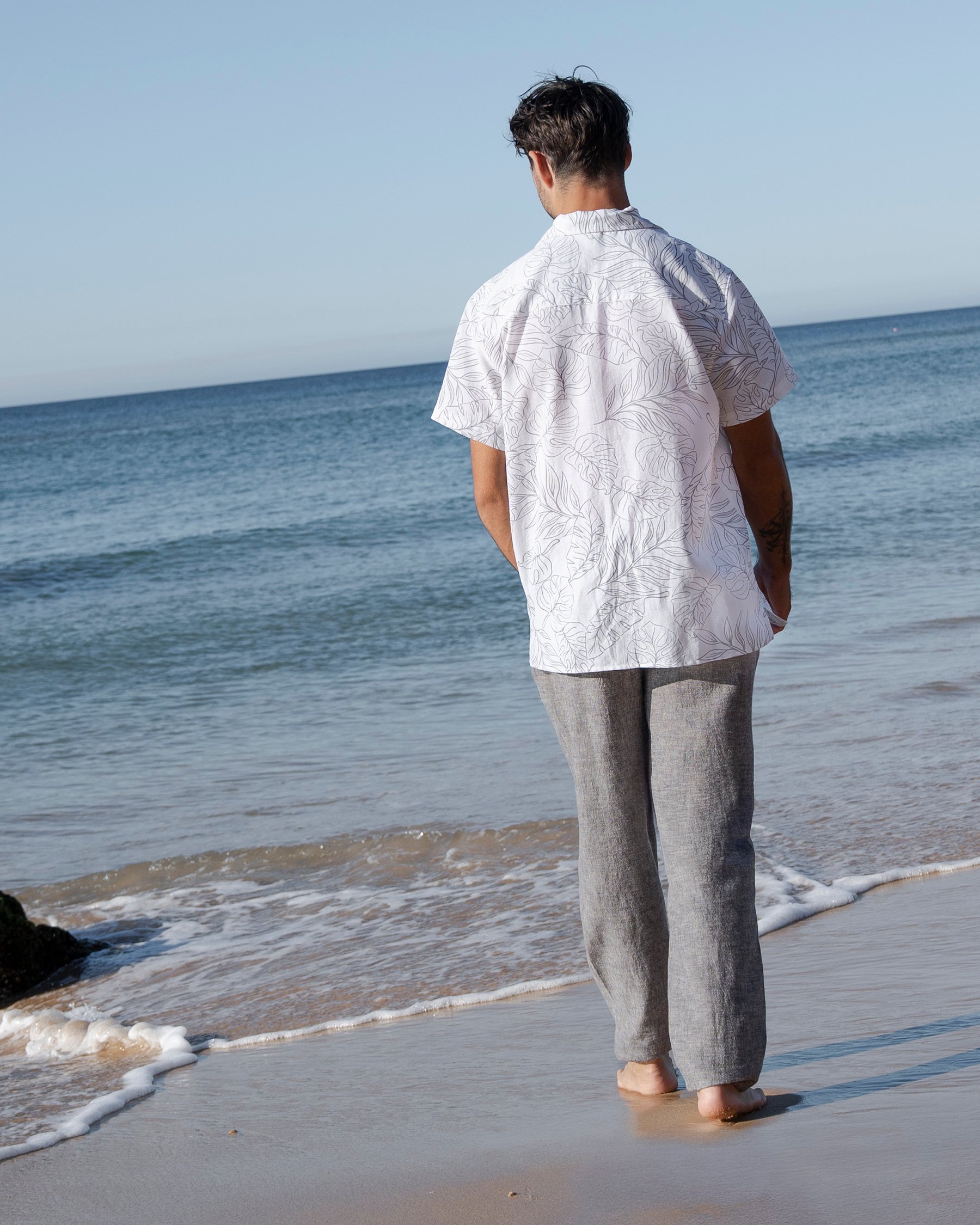 OFF THE BEACH Linen Blend Pants Grey 04200009 - View2