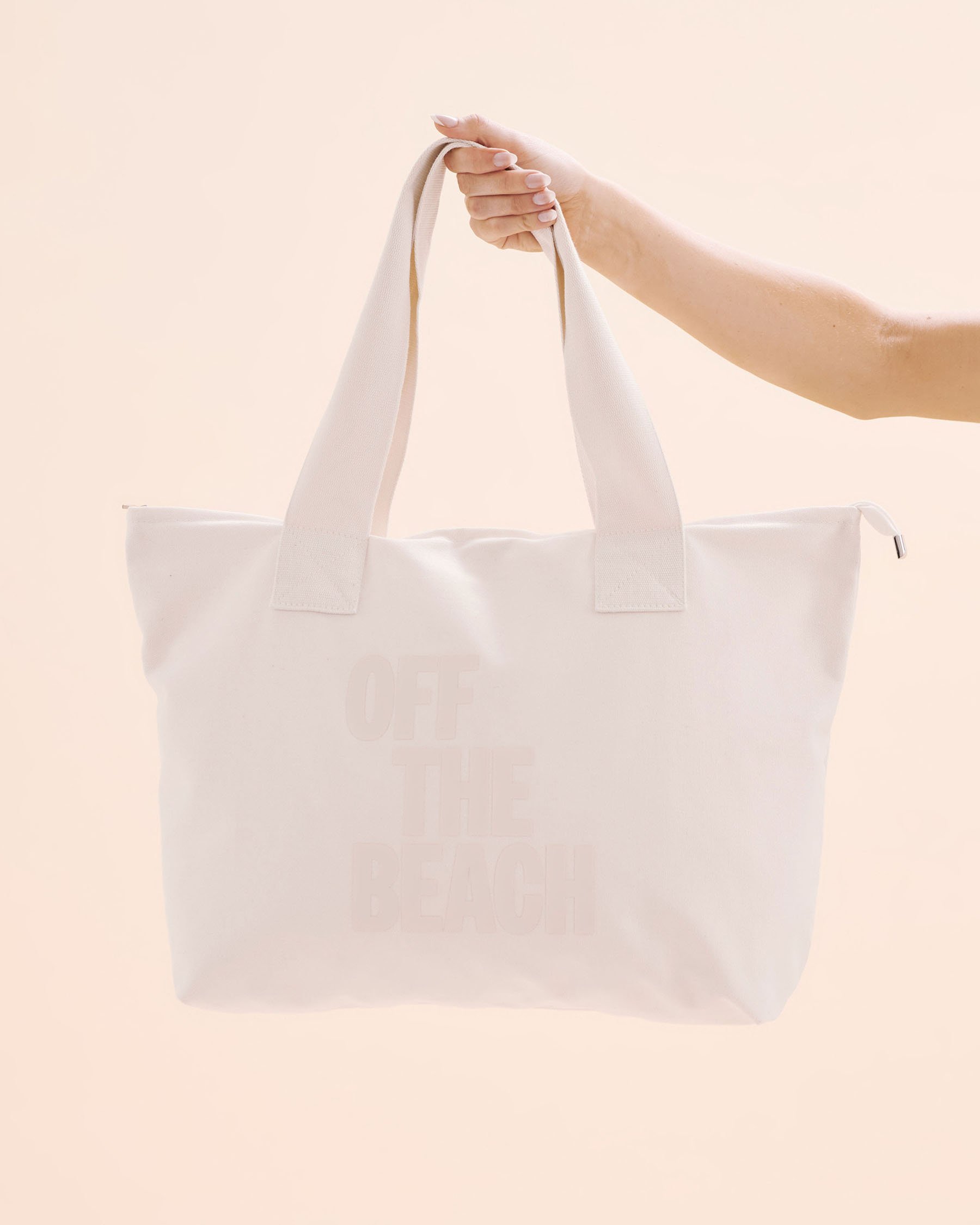 OFF THE BEACH Canvas Tote Bag Beige 02500013 - View1