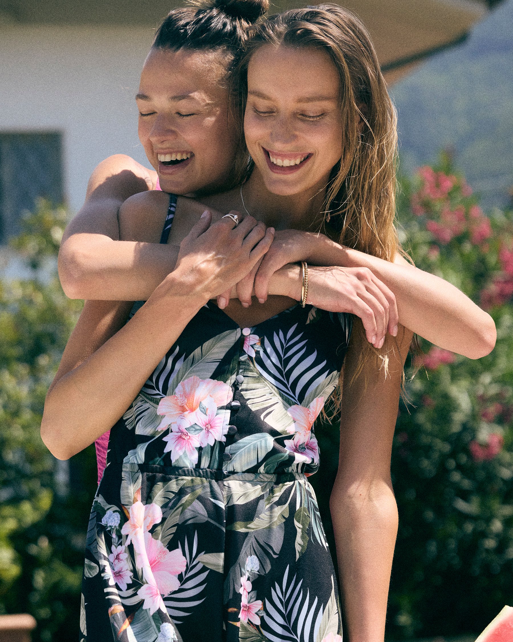 EVERYDAY SUNDAY Combinaison à fines bretelles Coastal Heaven Noir, vert, rose ESBEAW05855 - Voir4