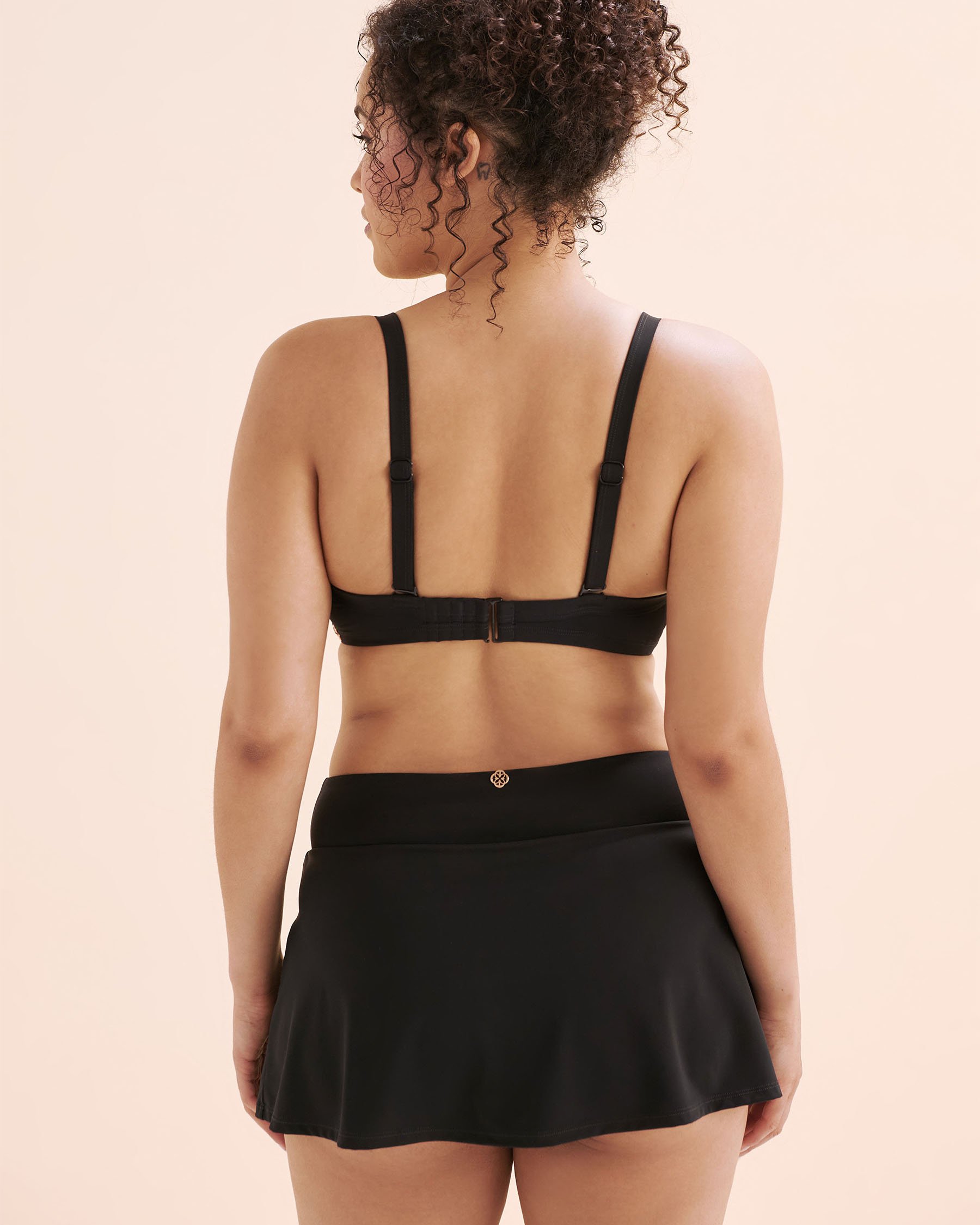 TURQUOISE COUTURE Crosssover D Cup Plunge Bikini Top Black 01200113 - View4