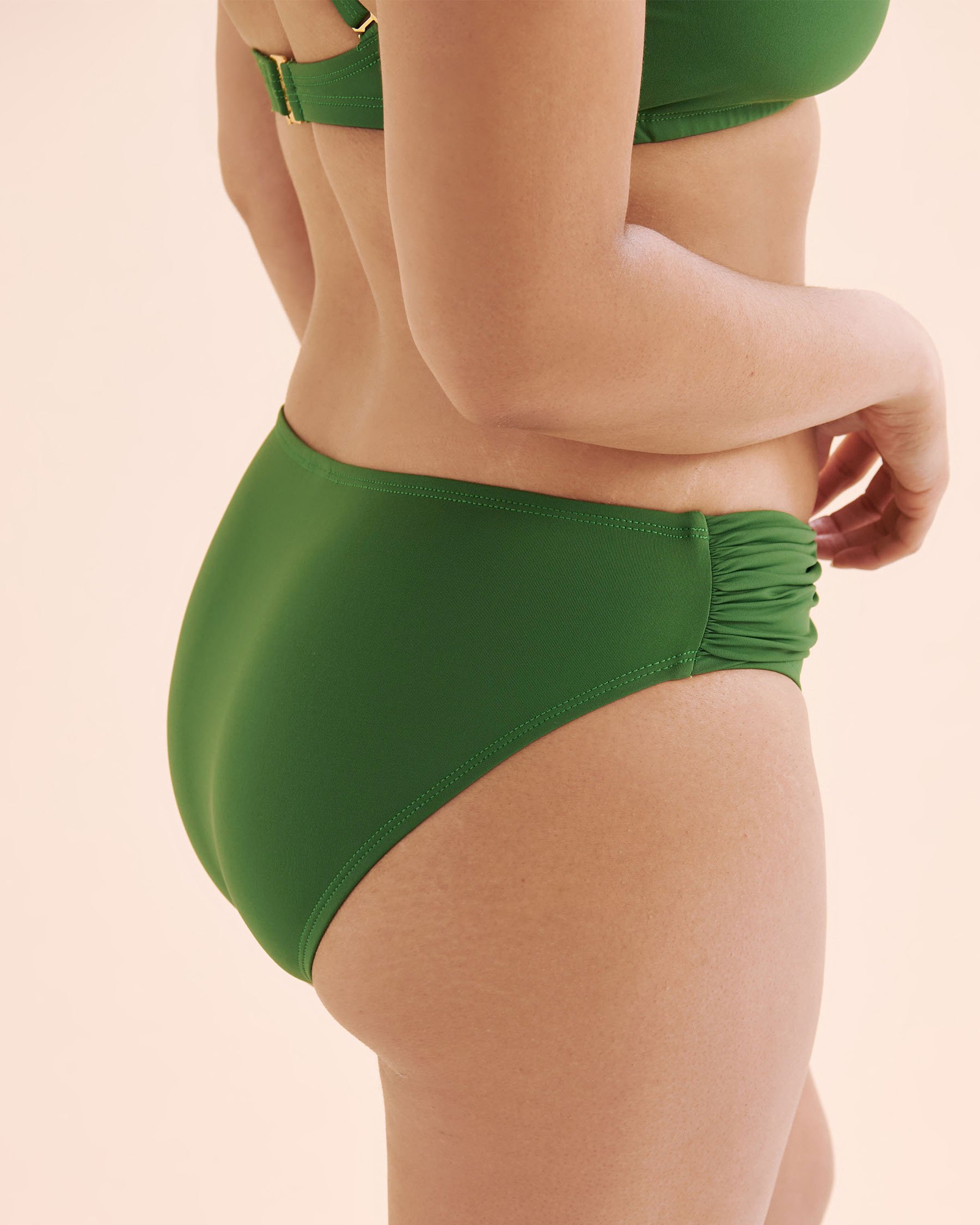 BLEU ROD BEATTIE Bas de bikini hipster drapé Do It Sexy Vert RBDS26570 - Voir4