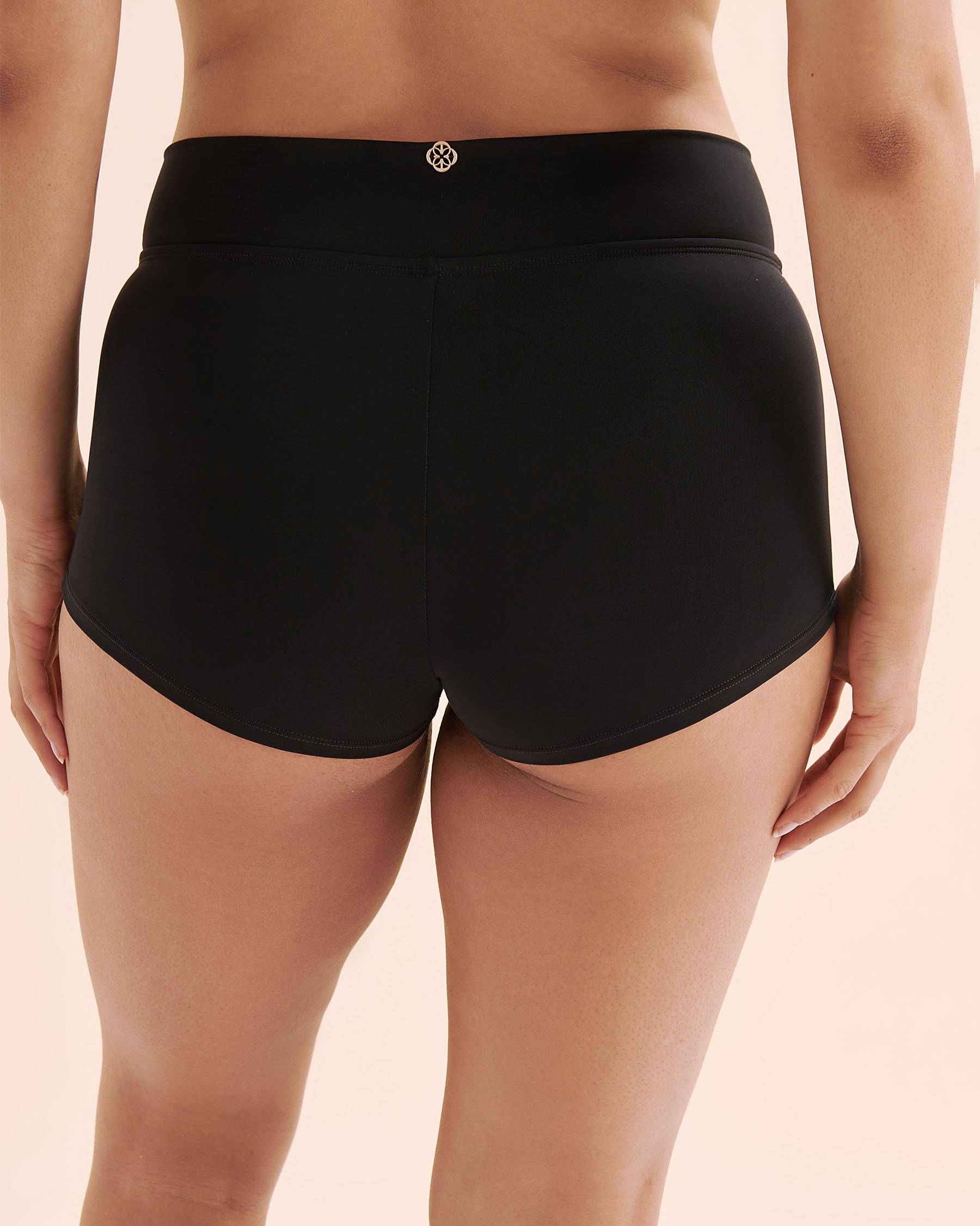 TURQUOISE COUTURE Folded Boy Short Bikini Bottom Black 01300481 - View3