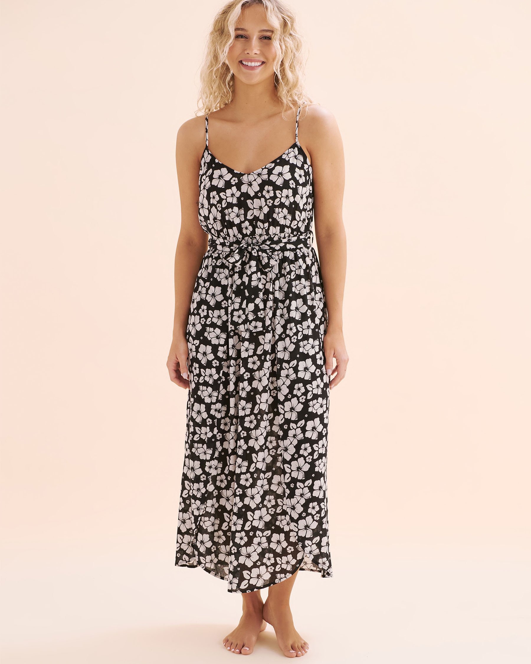 TROPIK Robe longue en gaze Noir et blanc 02300172 - Voir4