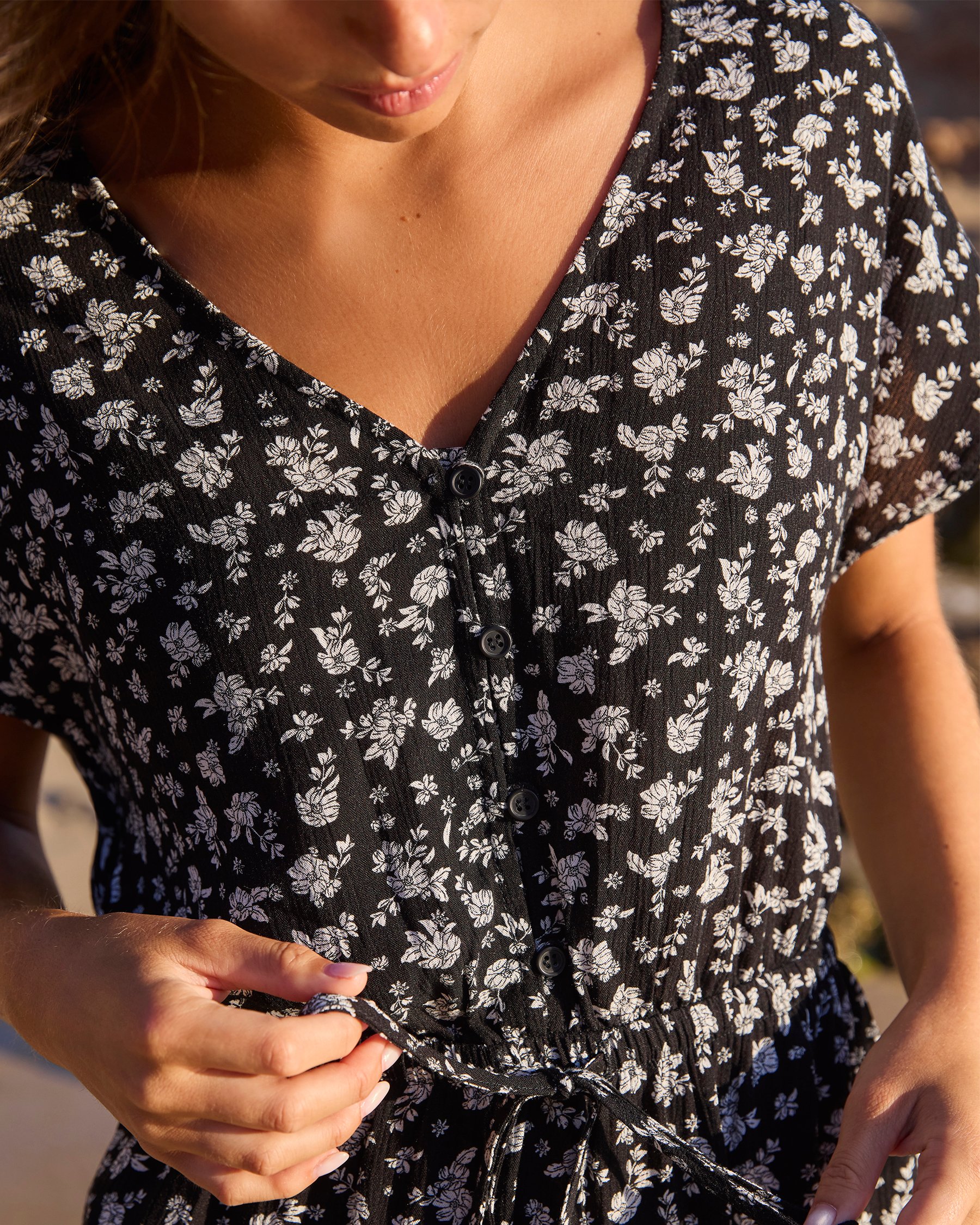 TROPIK Robe courte en gaze Noir et blanc 02300171 - Voir3